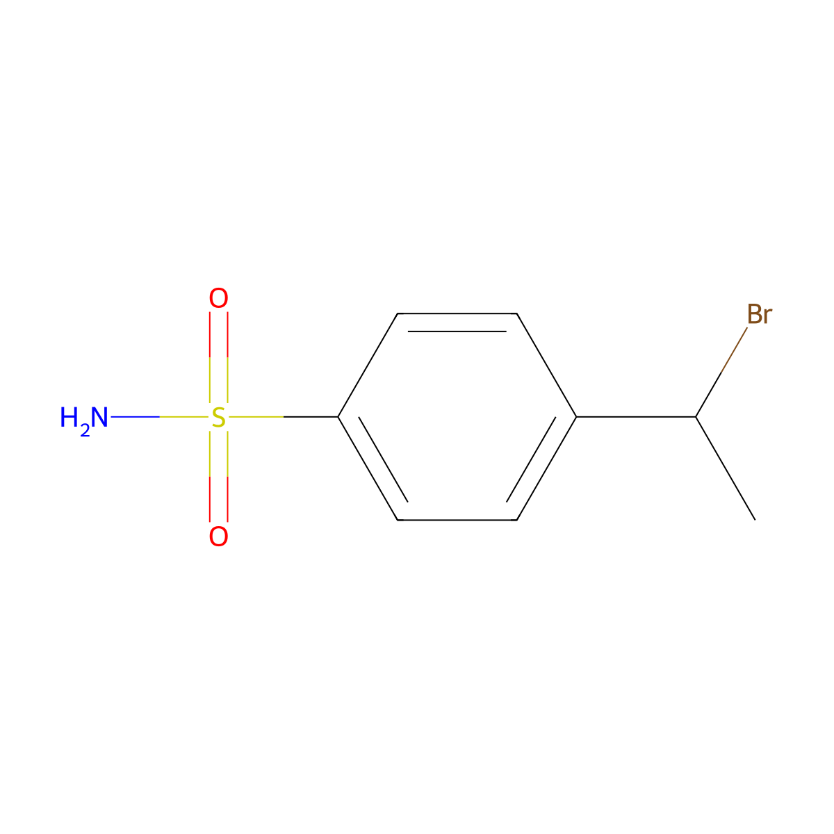 4-(1-Bromoethyl)benzene-1-sulfonamide molecular structure, CAS 25426-49-7