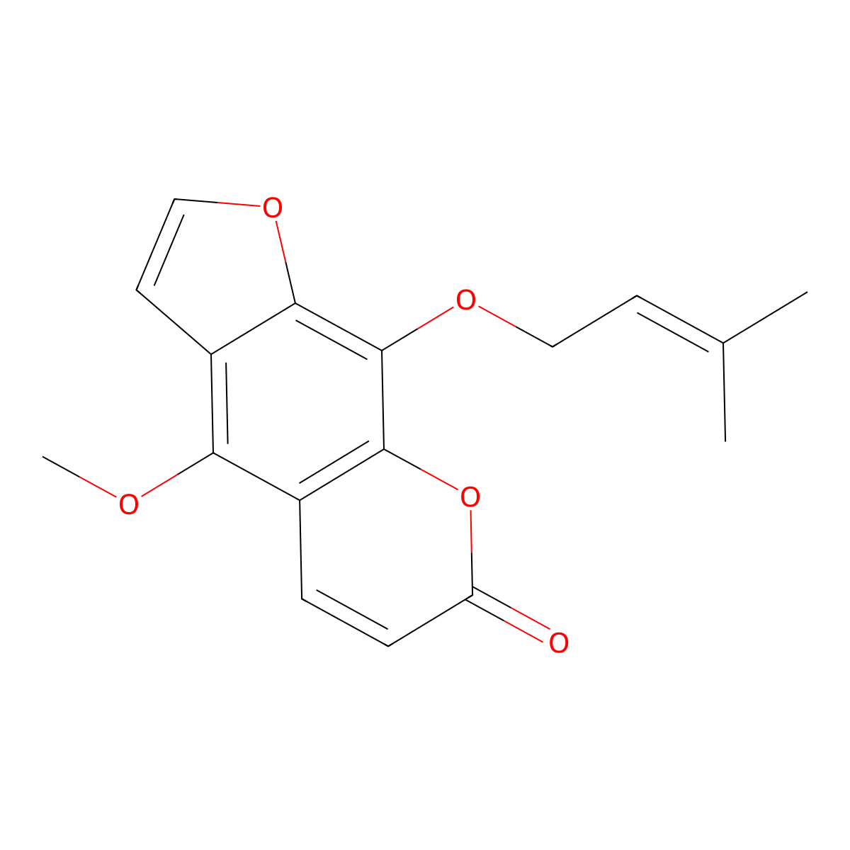 Phellopterin molecular structure, CAS 2543-94-4