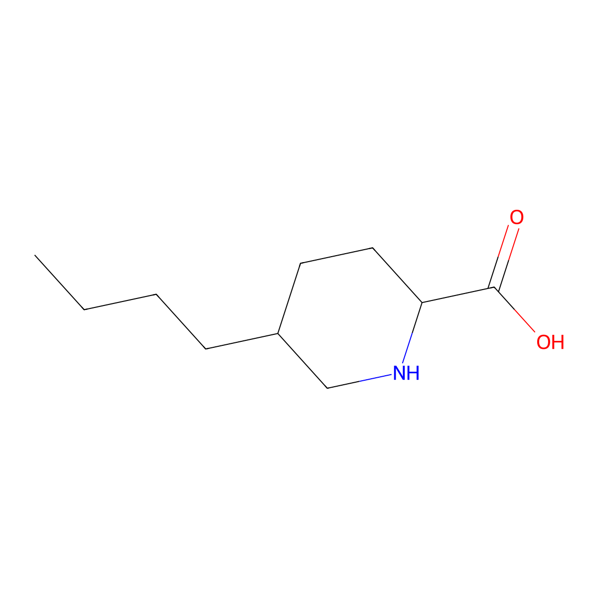 5-Butylpiperidine-2-carboxylic acid molecular structure, CAS 25430-99-3