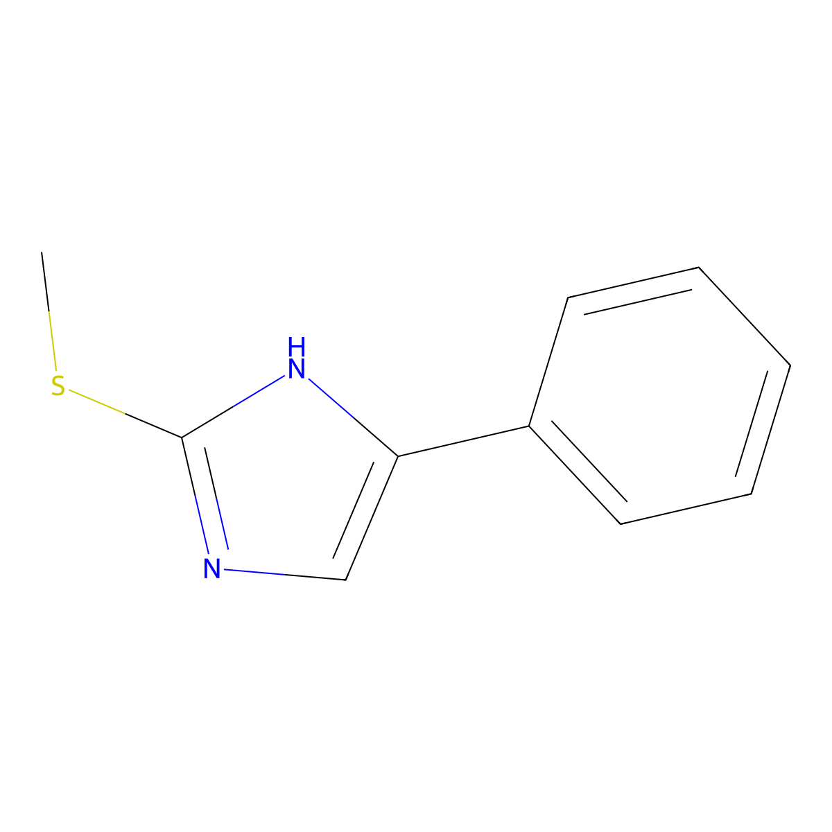 2-(methylsulfanyl)-4-phenyl-1H-imidazole molecular structure, CAS 25433-10-7