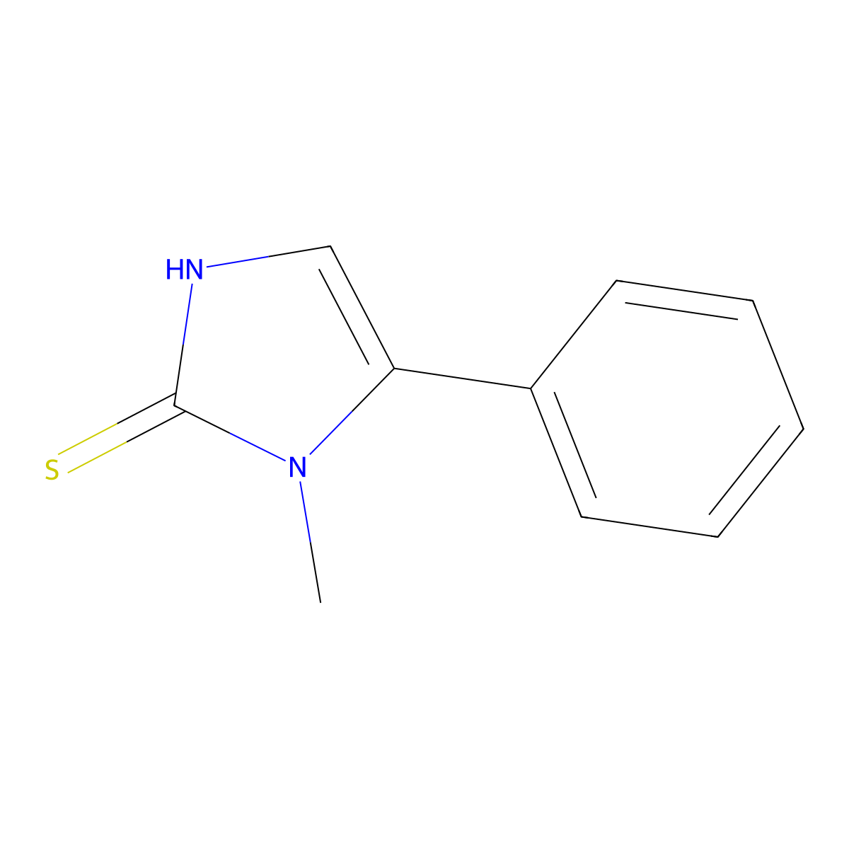1-methyl-5-phenyl-1H-imidazole-2-thiol molecular structure, CAS 25433-13-0