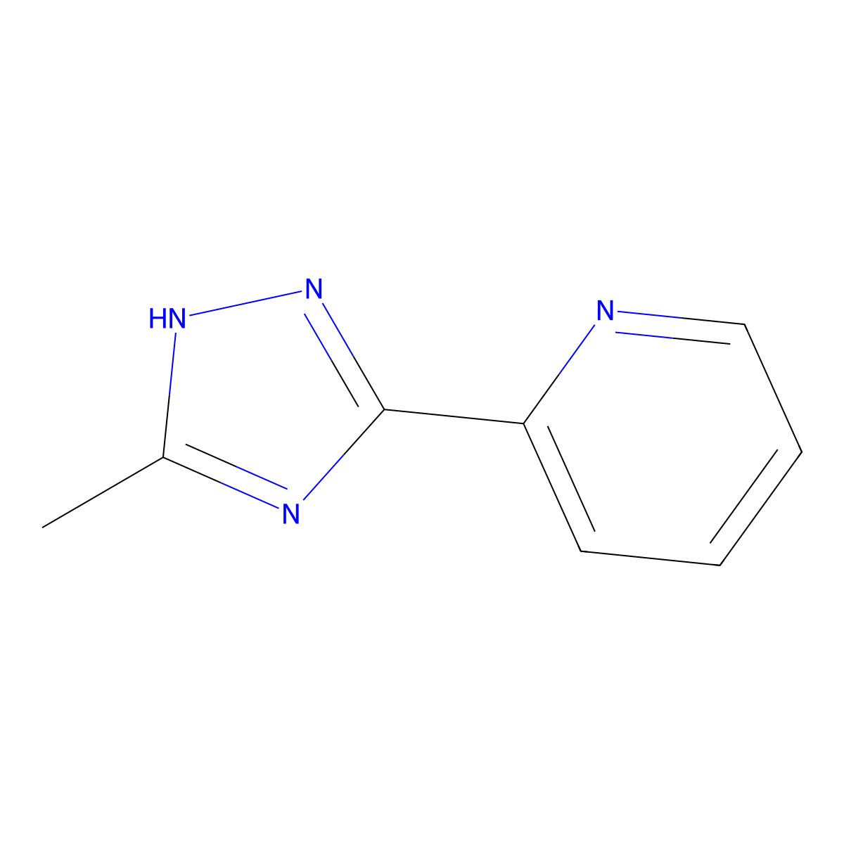 2-(3-methyl-1H-1,2,4-triazol-5-yl)pyridine molecular structure, CAS 25433-36-7
