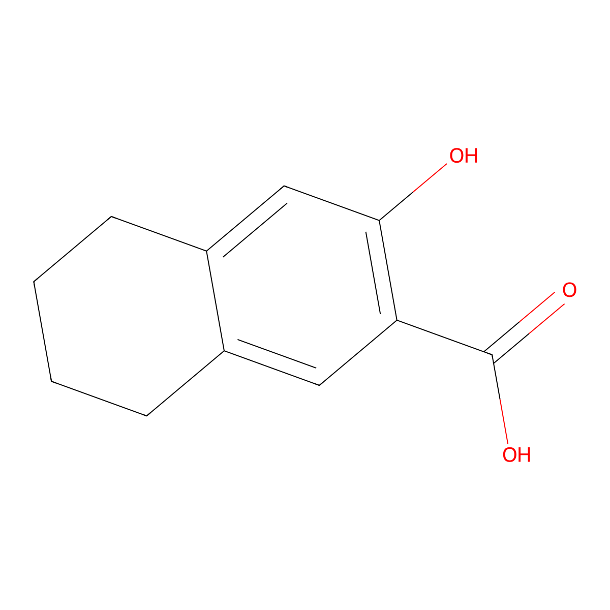 3-Hydroxy-5,6,7,8-tetrahydronaphthalene-2-carboxylic acid molecular structure, CAS 25435-10-3