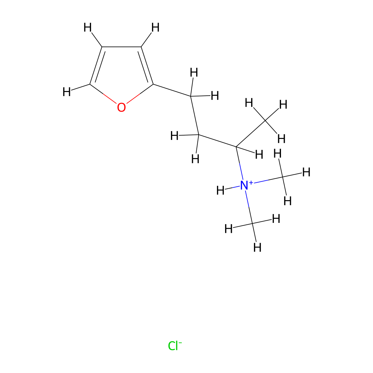 4-(Furan-2-yl)-N,N-dimethylbutan-2-amine--hydrogen chloride (1/1) molecular structure, CAS 25435-39-6