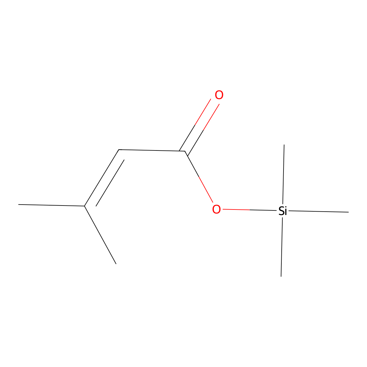 Crotonic acid, 3-methyl-, trimethylsilyl ester molecular structure, CAS 25436-25-3