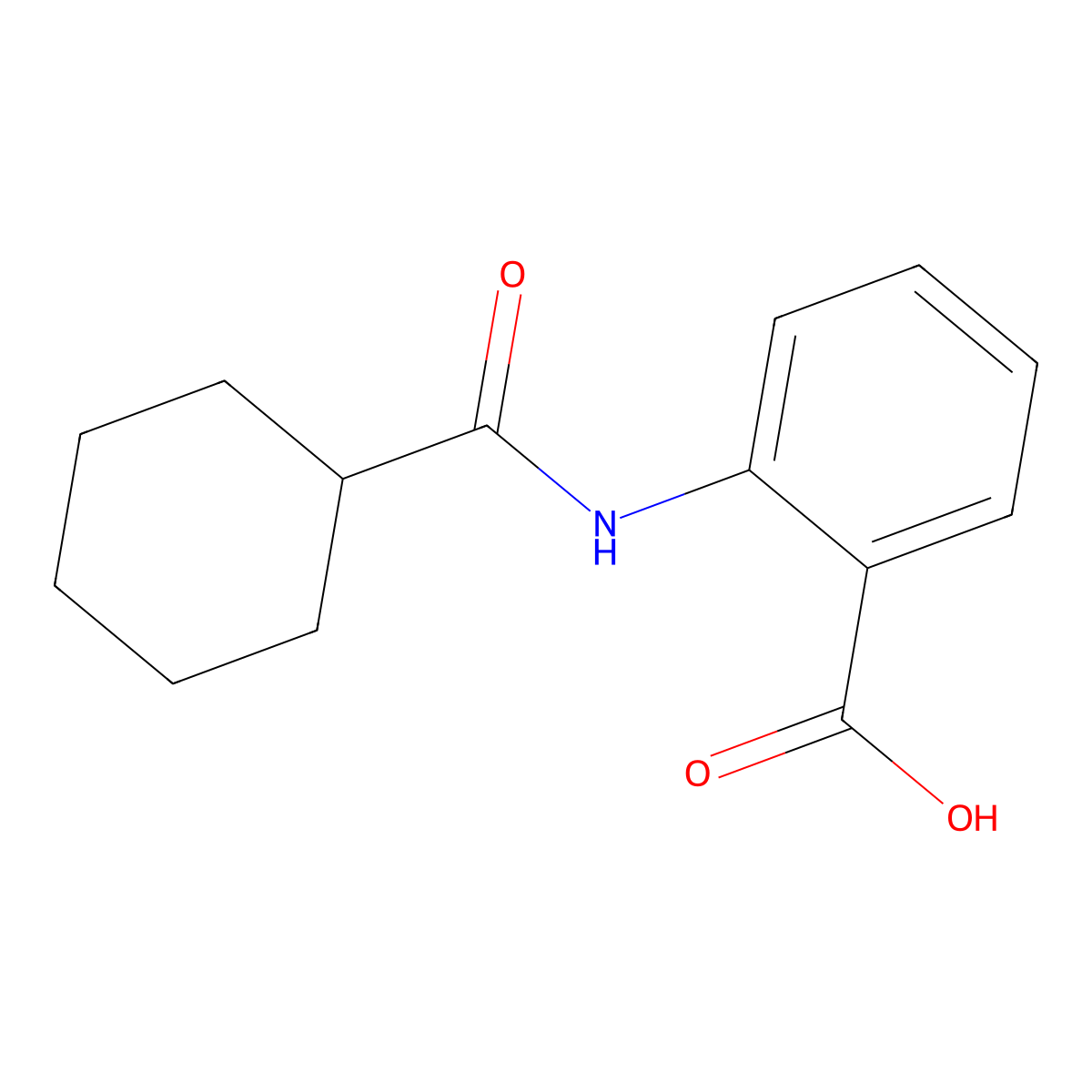 2-[(Cyclohexylcarbonyl)amino]benzoic acid molecular structure, CAS 25437-73-4