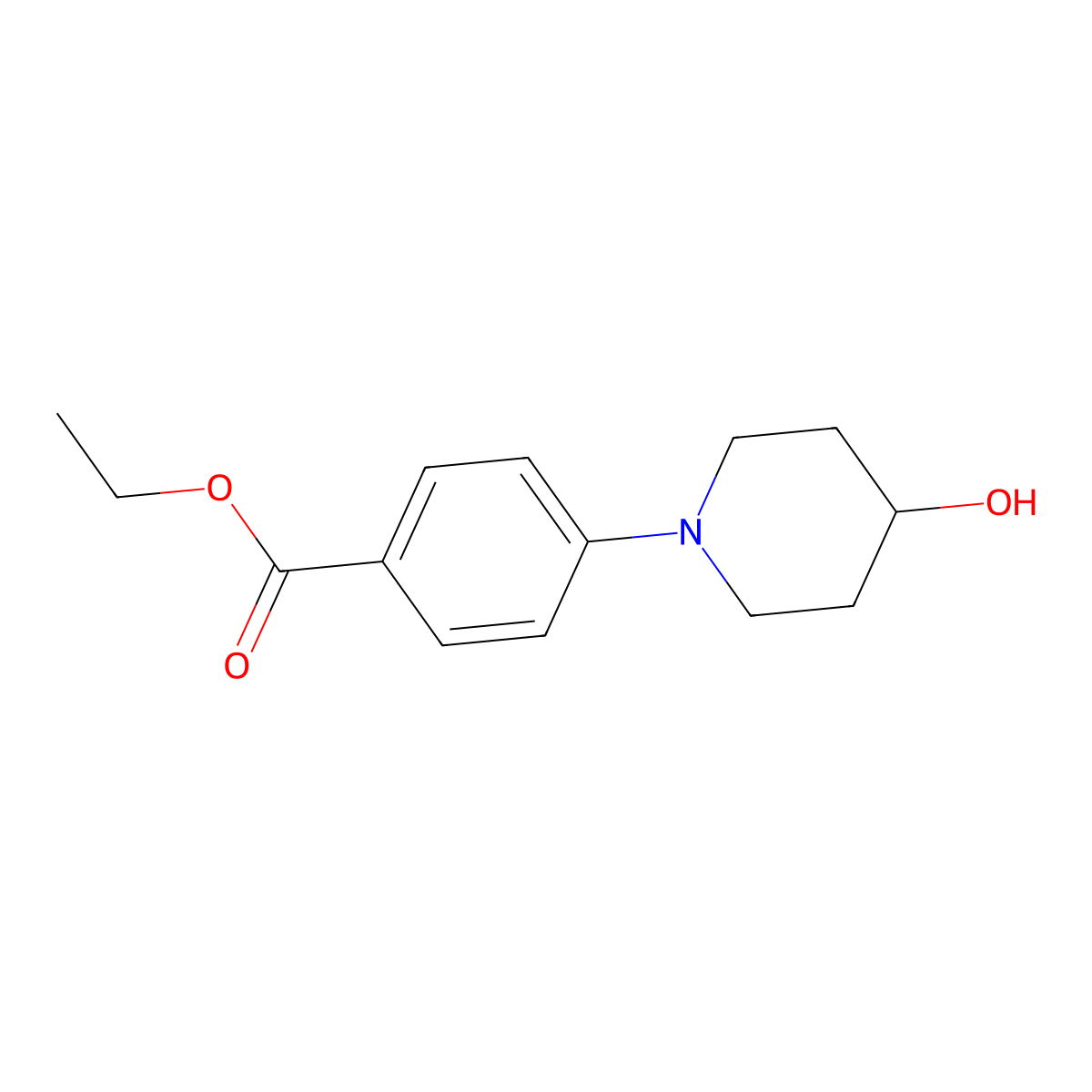 Ethyl 4-(4-hydroxypiperidin-1-yl)benzoate molecular structure, CAS 25437-94-9
