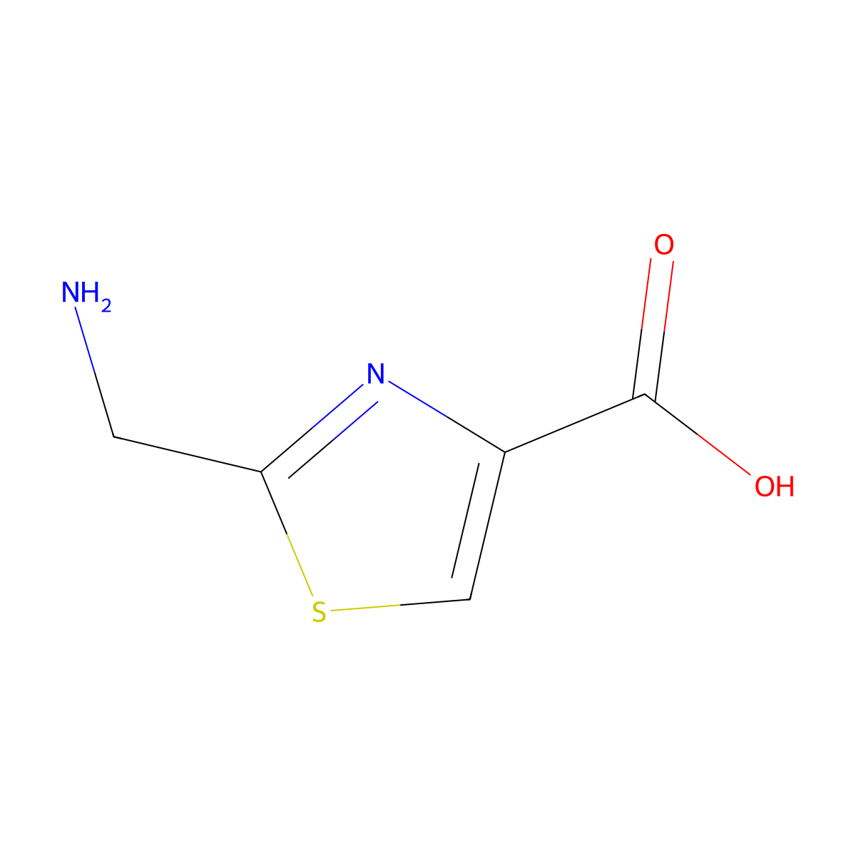2-(Aminomethyl)-1,3-thiazole-4-carboxylic acid molecular structure, CAS 25438-22-6