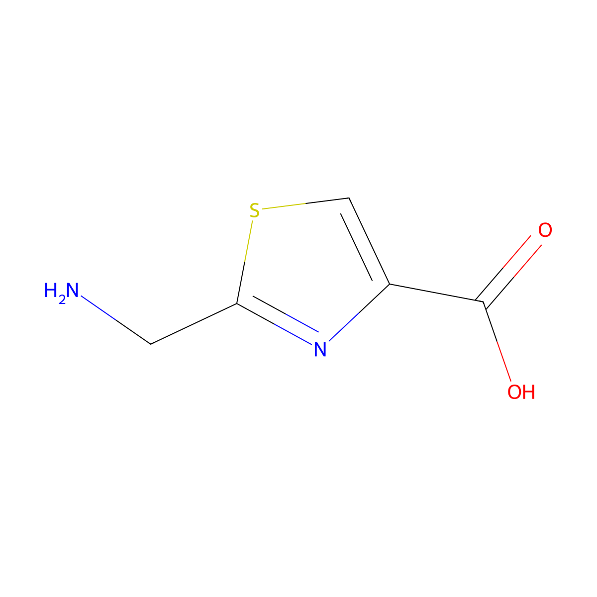 2-(Aminomethyl)-1,3-thiazole-4-carboxylic acid molecular structure, CAS 25438-22-6