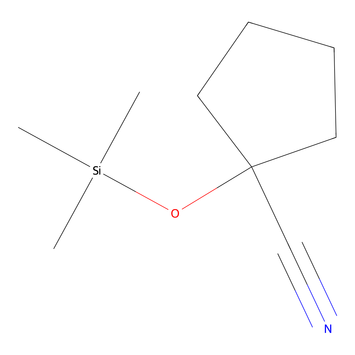 1-[(Trimethylsilyl)oxy]cyclopentane-1-carbonitrile molecular structure, CAS 25438-35-1