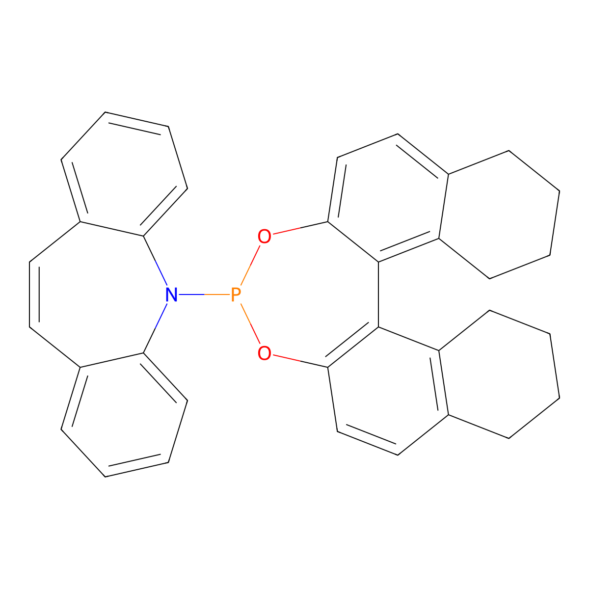 (S)-5-(8,9,10,11,12,13,14,15-Octahydrodinaphtho[2,1-d:1',2'-f][1,3,2]dioxaphosphepin-4-yl)-5H-dibenzo[b,f]azepine molecular structure, CAS 2543900-12-3