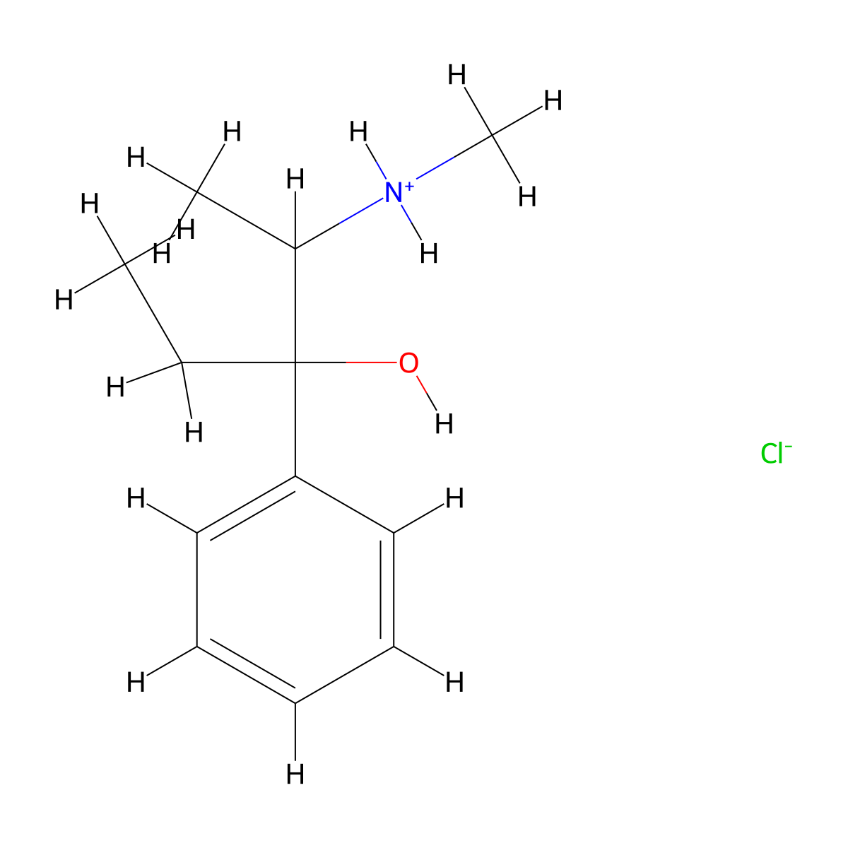 2-(Methylamino)-3-phenylpentan-3-ol--hydrogen chloride (1/1) molecular structure, CAS 25442-13-1