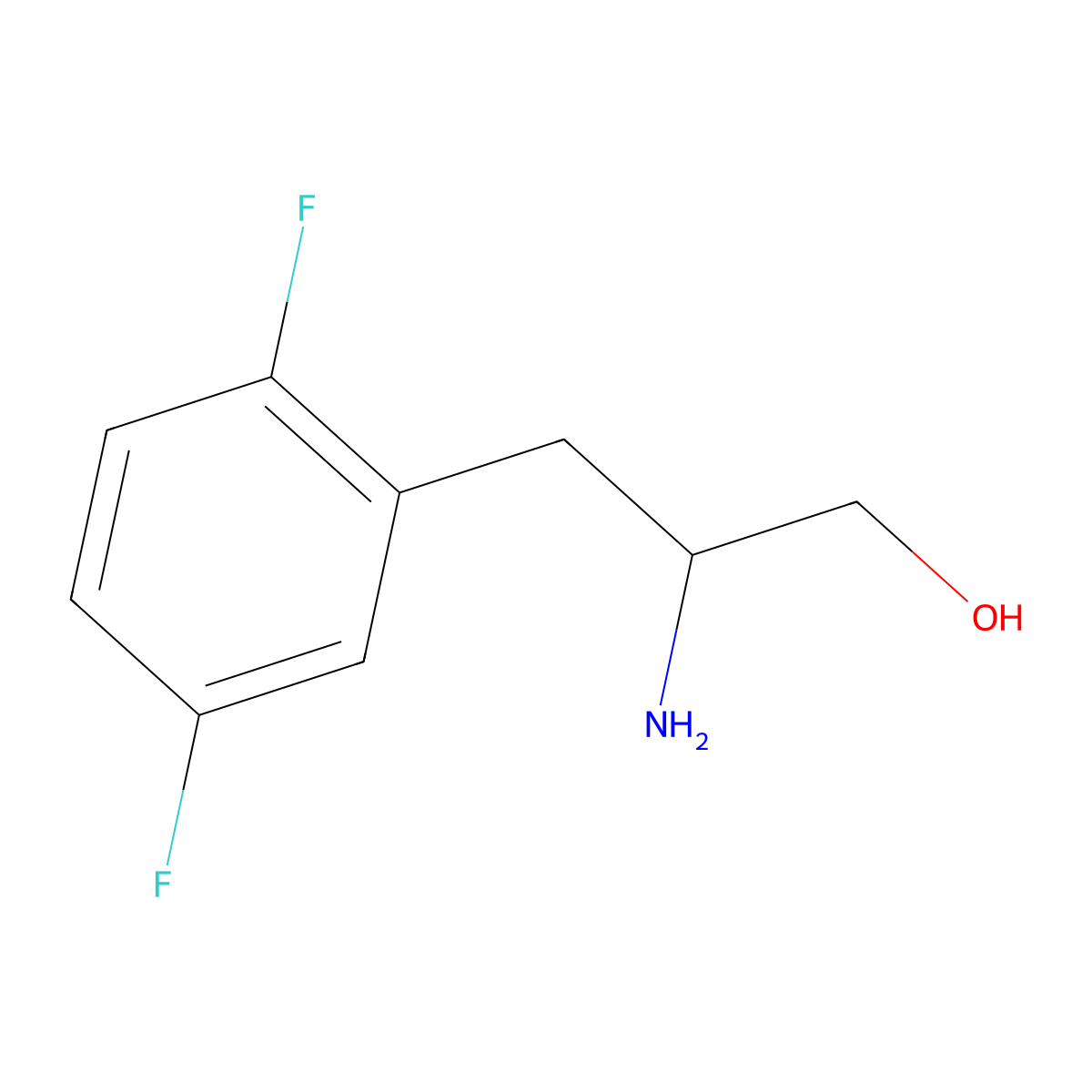 2-Amino-3-(2,5-difluorophenyl)propan-1-ol molecular structure, CAS 254427-37-7