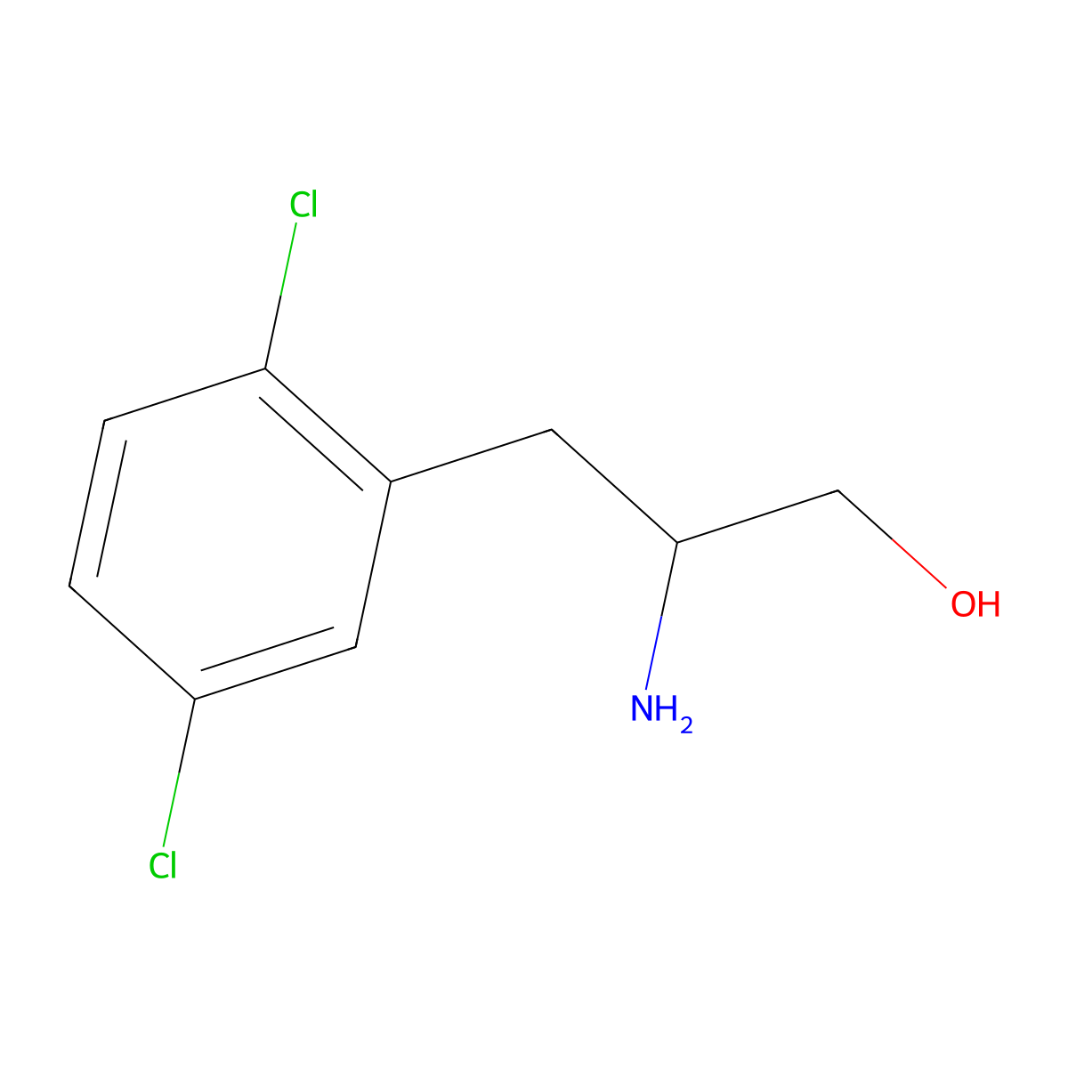 2-Amino-3-(2,5-dichlorophenyl)propan-1-ol molecular structure, CAS 254427-38-8