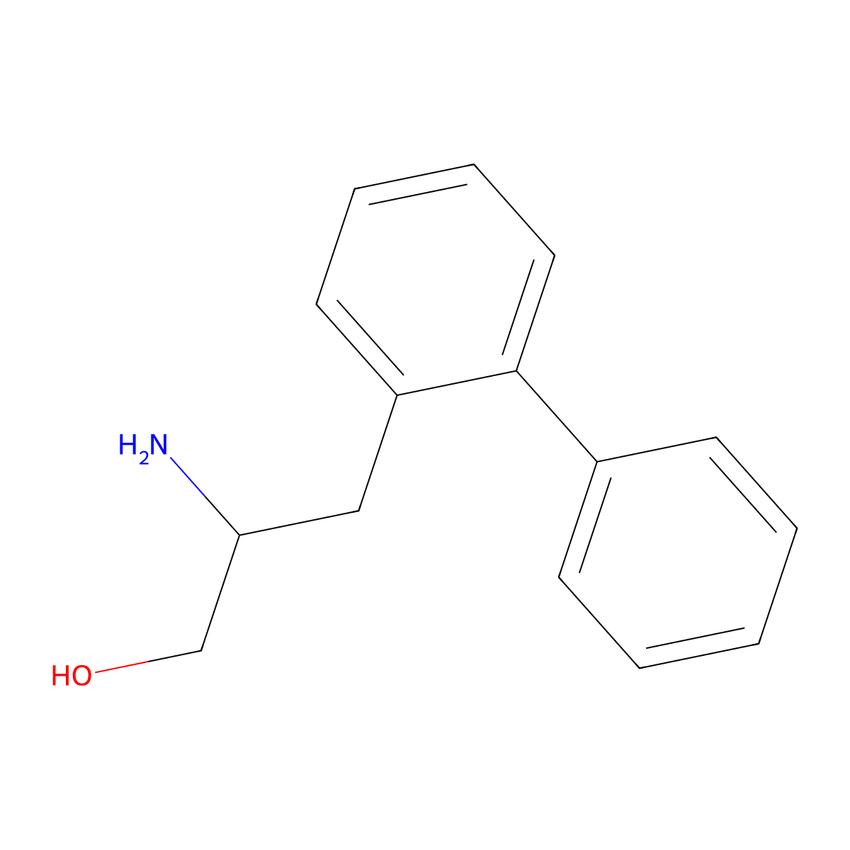2-Amino-3-(2-phenylphenyl)propan-1-ol molecular structure, CAS 254427-44-6