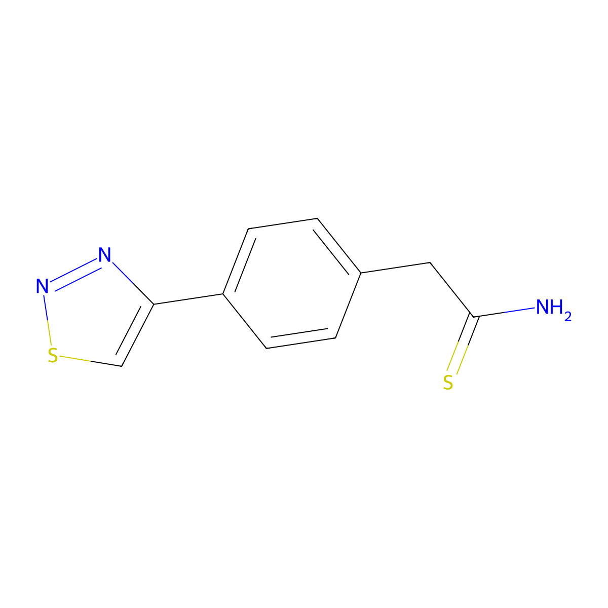 2-(4-(1,2,3-Thiadiazol-4-yl)phenyl)thioacetamide molecular structure, CAS 254429-83-9