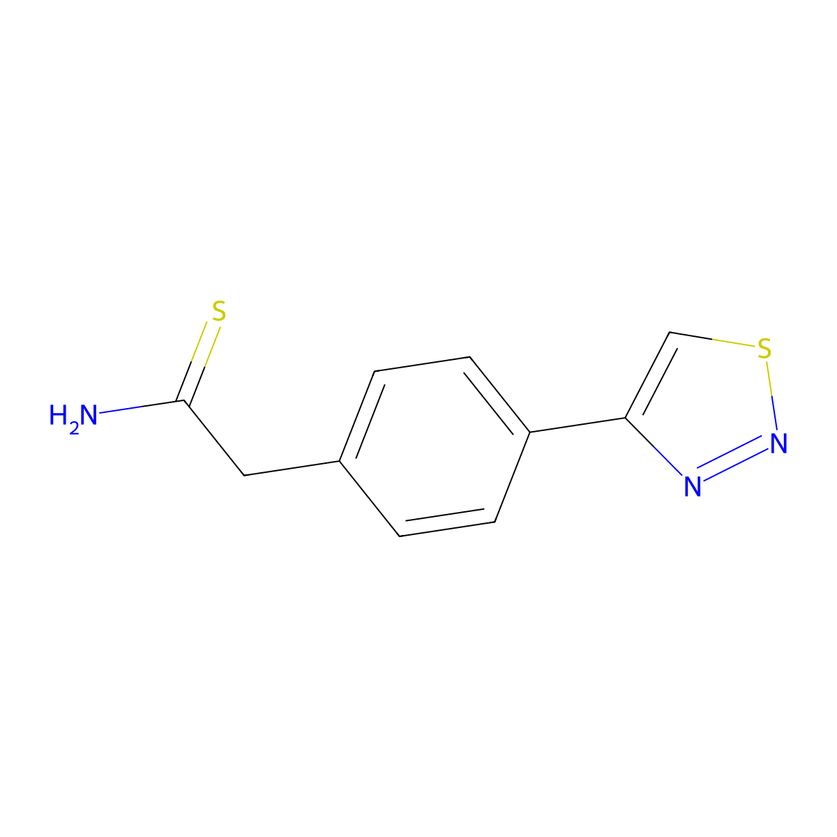 2-(4-(1,2,3-Thiadiazol-4-yl)phenyl)thioacetamide molecular structure, CAS 254429-83-9