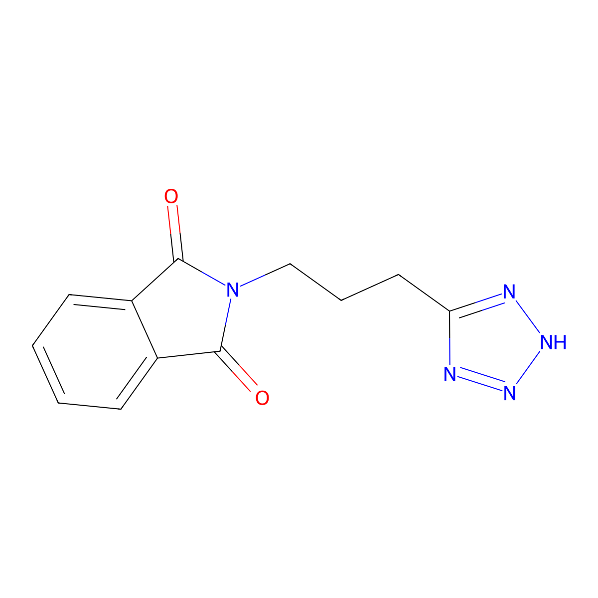 2-[3-(2H-1,2,3,4-tetrazol-5-yl)propyl]-2,3-dihydro-1H-isoindole-1,3-dione molecular structure, CAS 254431-67-9