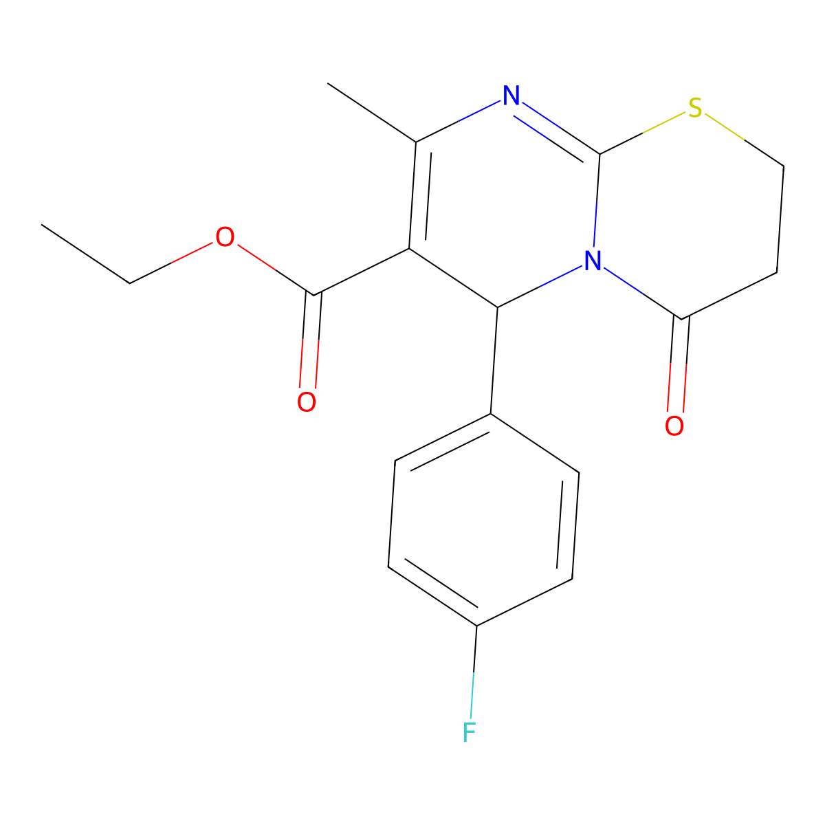 ethyl 6-(4-fluorophenyl)-8-methyl-4-oxo-3,4-dihydro-2H,6H-pyrimido[2,1-b][1,3]thiazine-7-carboxylate molecular structure, CAS 254433-14-2