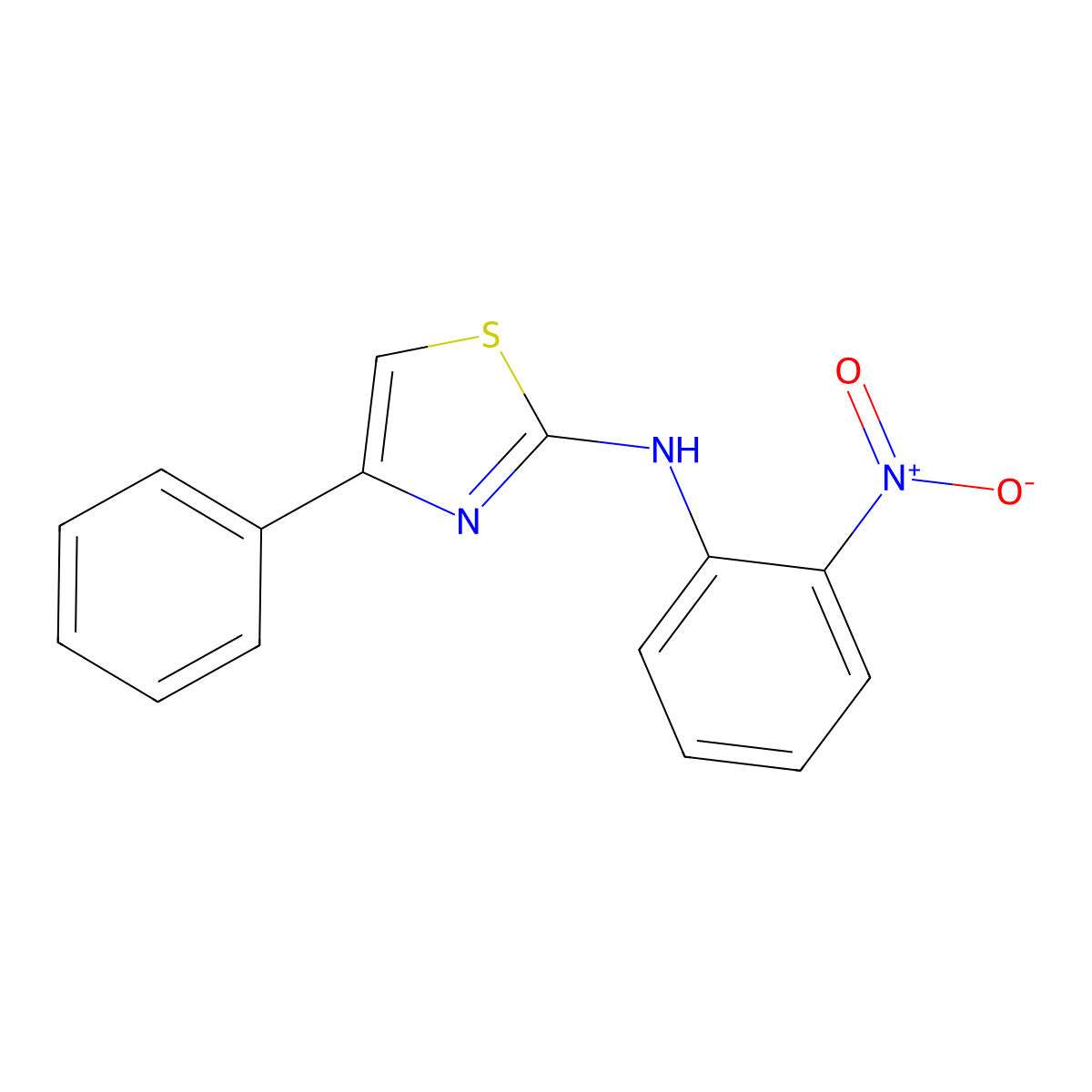 N-(2-nitrophenyl)-4-phenyl-1,3-thiazol-2-amine molecular structure, CAS 254435-11-5