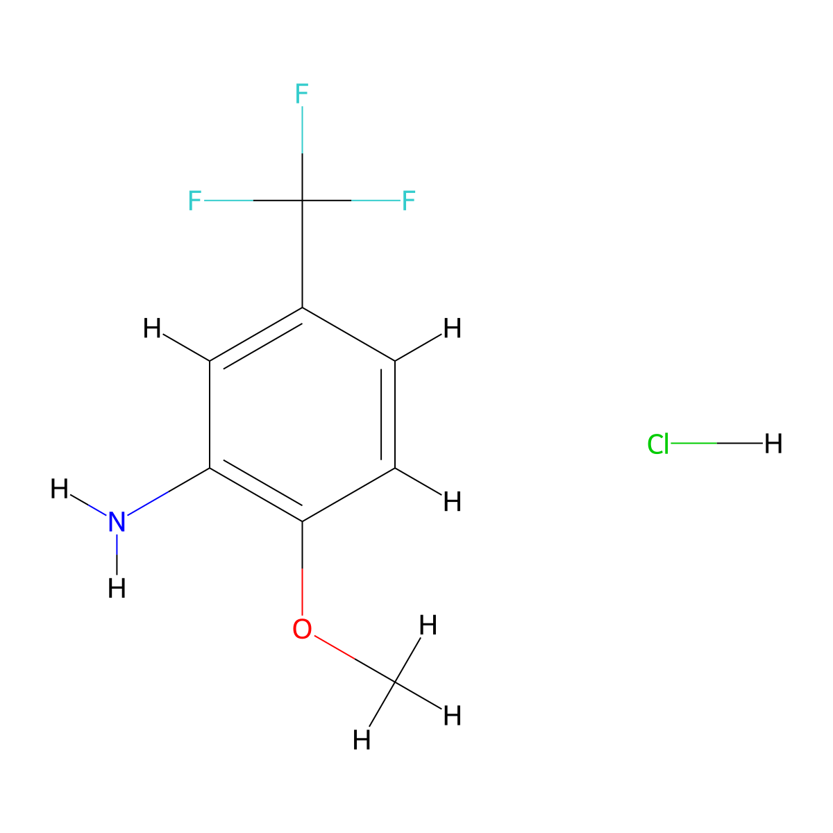 2-Methoxy-5-(trifluoromethyl)aniline hydrochloride molecular structure, CAS 254435-23-9