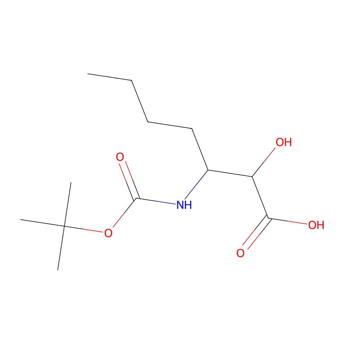 3-{[(Tert-butoxy)carbonyl]amino}-2-hydroxyheptanoic acid molecular structure, CAS 254438-03-4