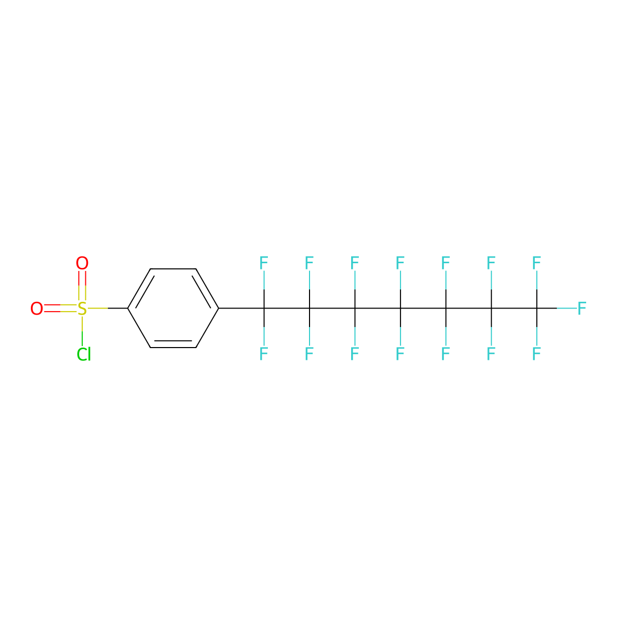 p-(Pentadecafluoroheptyl)benzenesulphonyl chloride molecular structure, CAS 25444-35-3