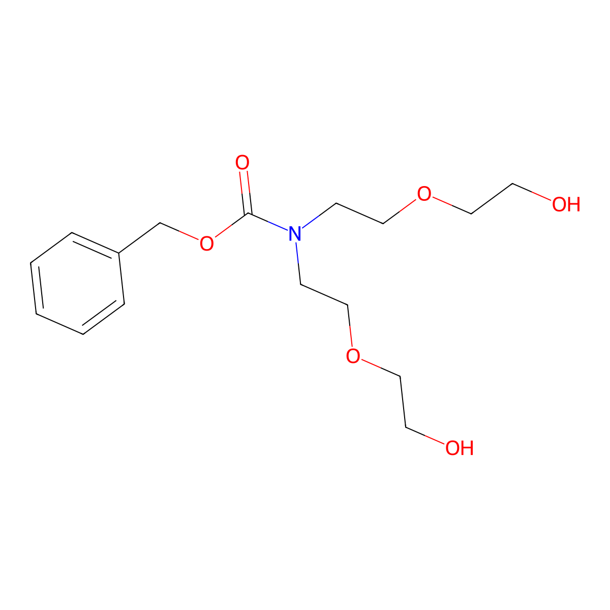benzyl N,N-bis[2-(2-hydroxyethoxy)ethyl]carbamate molecular structure, CAS 254448-30-1