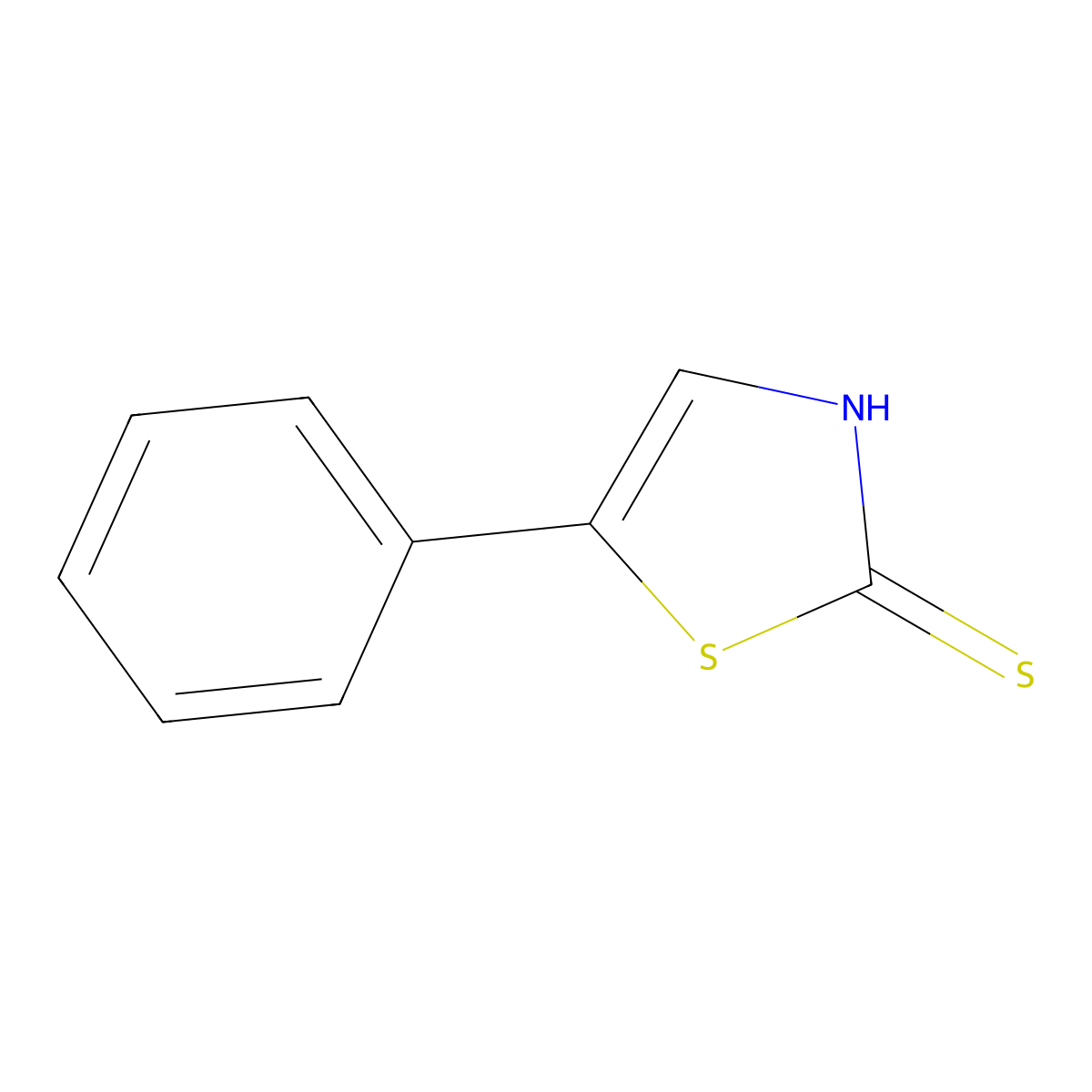 5-Phenylthiazole-2-thiol molecular structure, CAS 25445-02-7