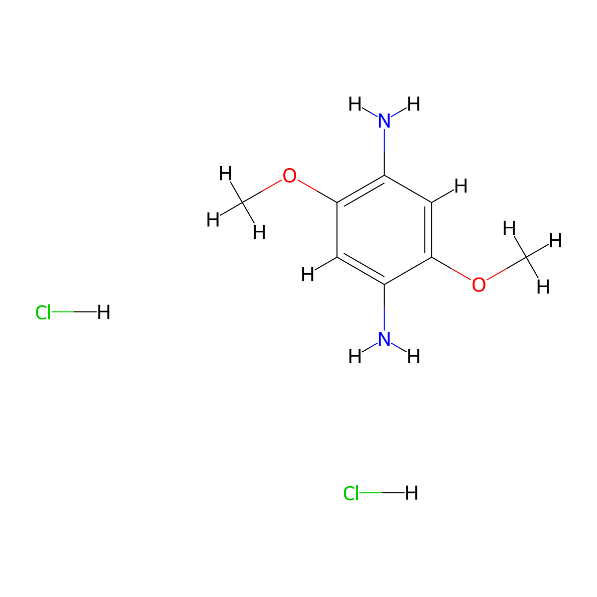 2,5-Dimethoxybenzene-1,4-diamine dihydrochloride molecular structure, CAS 25445-15-2