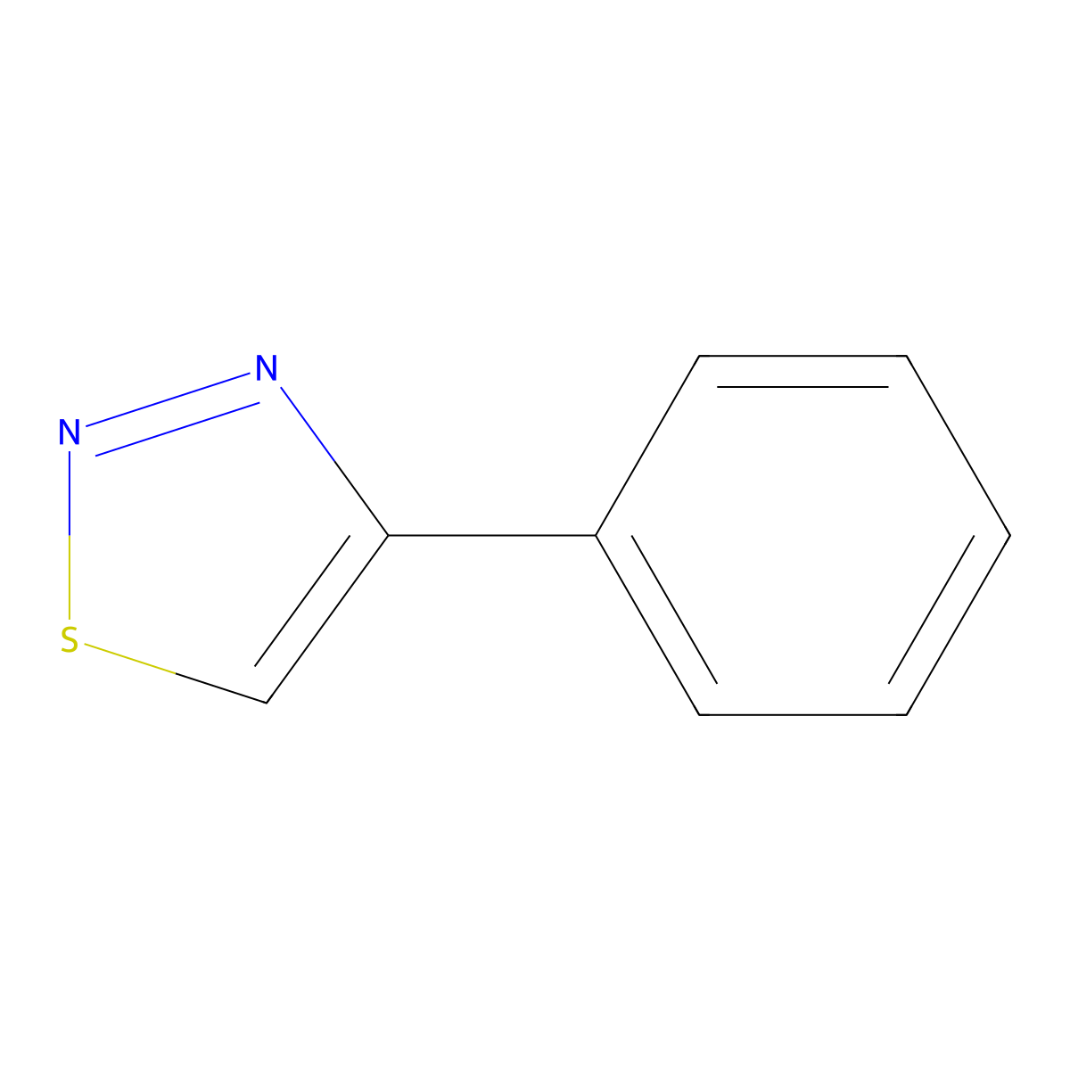 4-Phenyl-1,2,3-thiadiazole molecular structure, CAS 25445-77-6