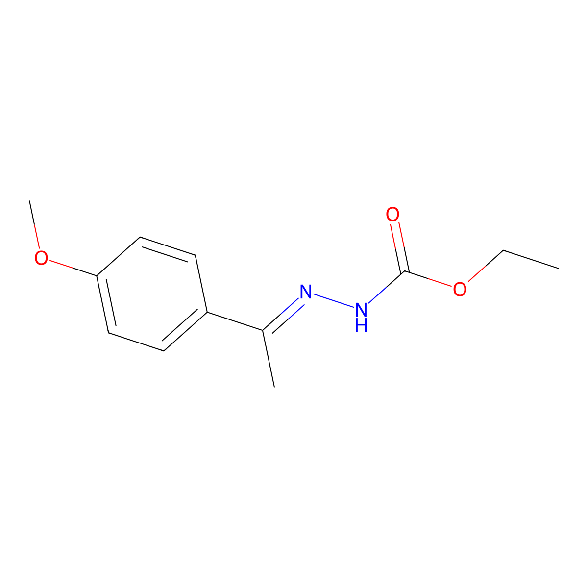 ethyl N-[1-(4-methoxyphenyl)ethylideneamino]carbamate molecular structure, CAS 25445-81-2