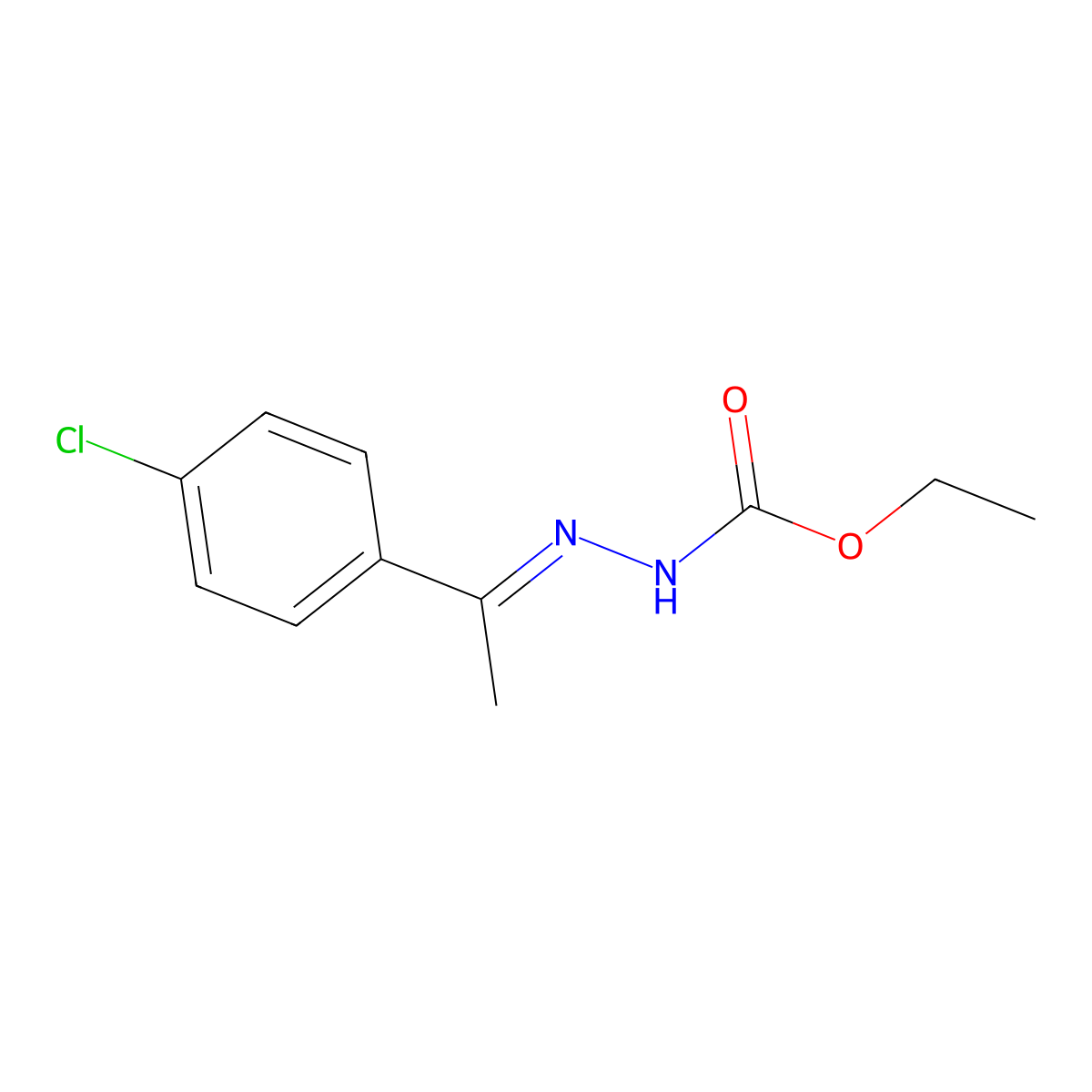 Hydrazinecarboxylic acid, [1-(4-chlorophenyl)ethylidene]-, ethyl ester molecular structure, CAS 25445-82-3