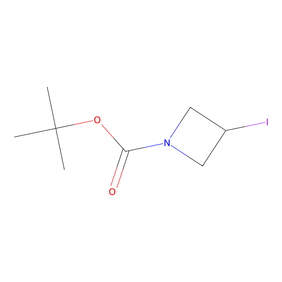Tert-butyl 3-iodoazetidine-1-carboxylate molecular structure, CAS 254454-54-1