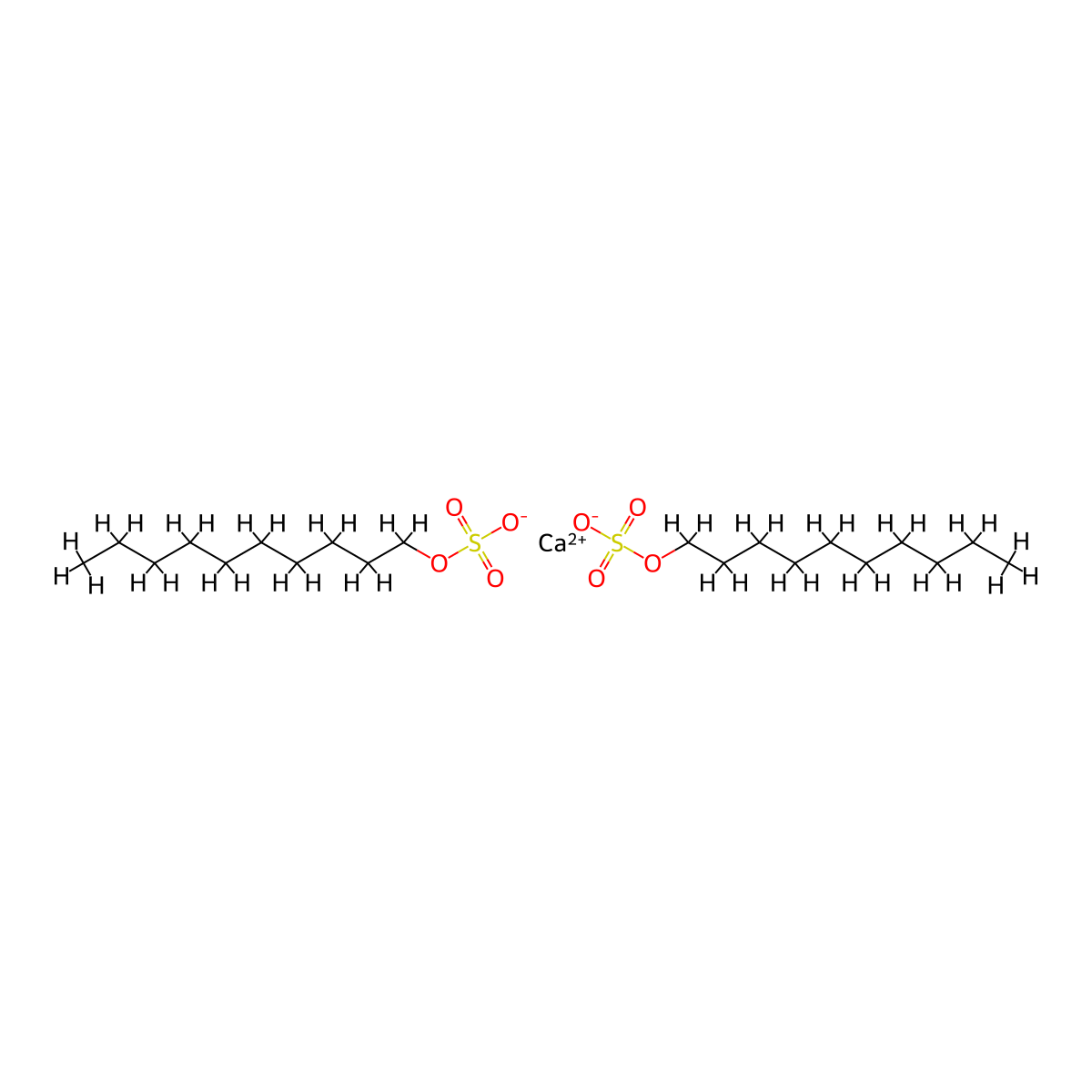 Sulfuric acid, monodecyl ester, calcium salt (2:1) molecular structure, CAS 25446-90-6