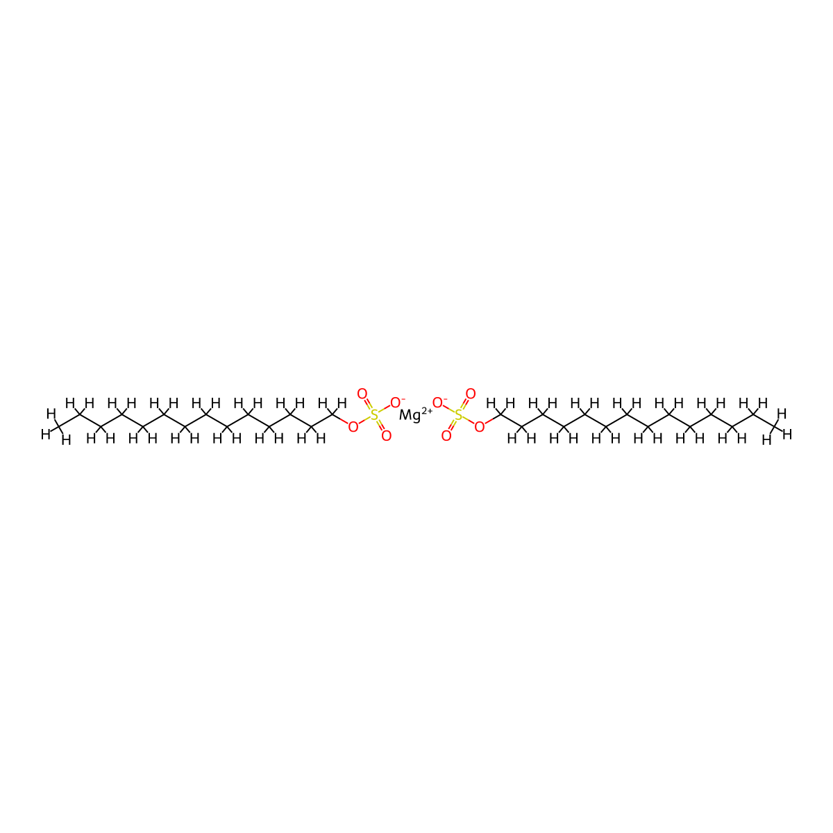 1-tetradecanol, hydrogen sulfate, magnesium salt molecular structure, CAS 25446-91-7
