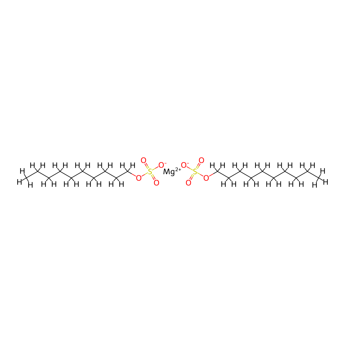 Magnesium decyl sulfate molecular structure, CAS 25446-93-9