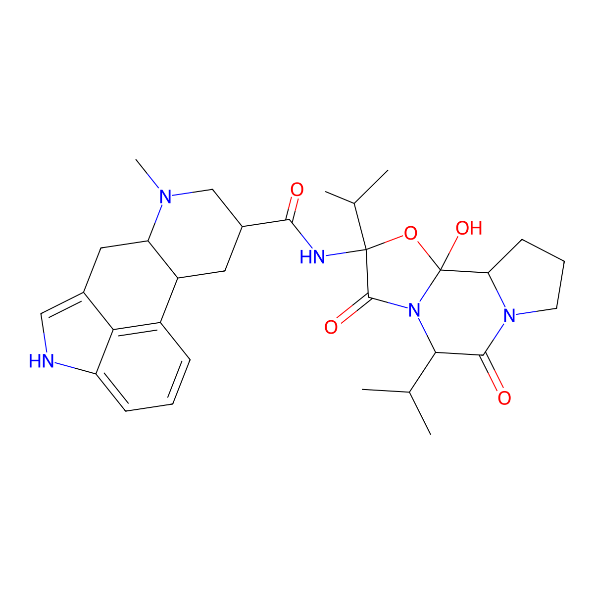 Dihydroergocornine molecular structure, CAS 25447-65-8