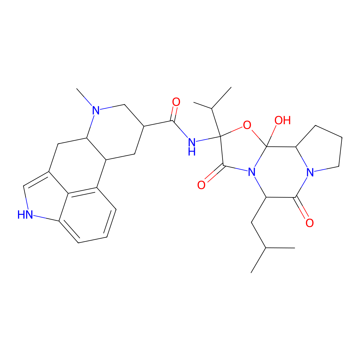 Dihydroergocryptine molecular structure, CAS 25447-66-9
