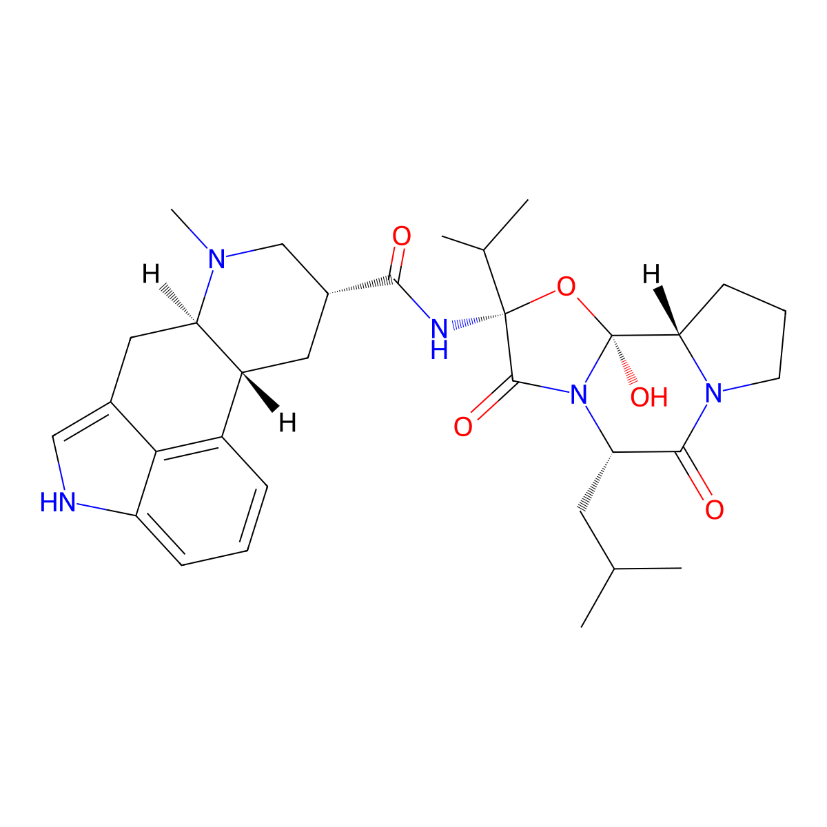 Dihydroergocryptine molecular structure, CAS 25447-66-9