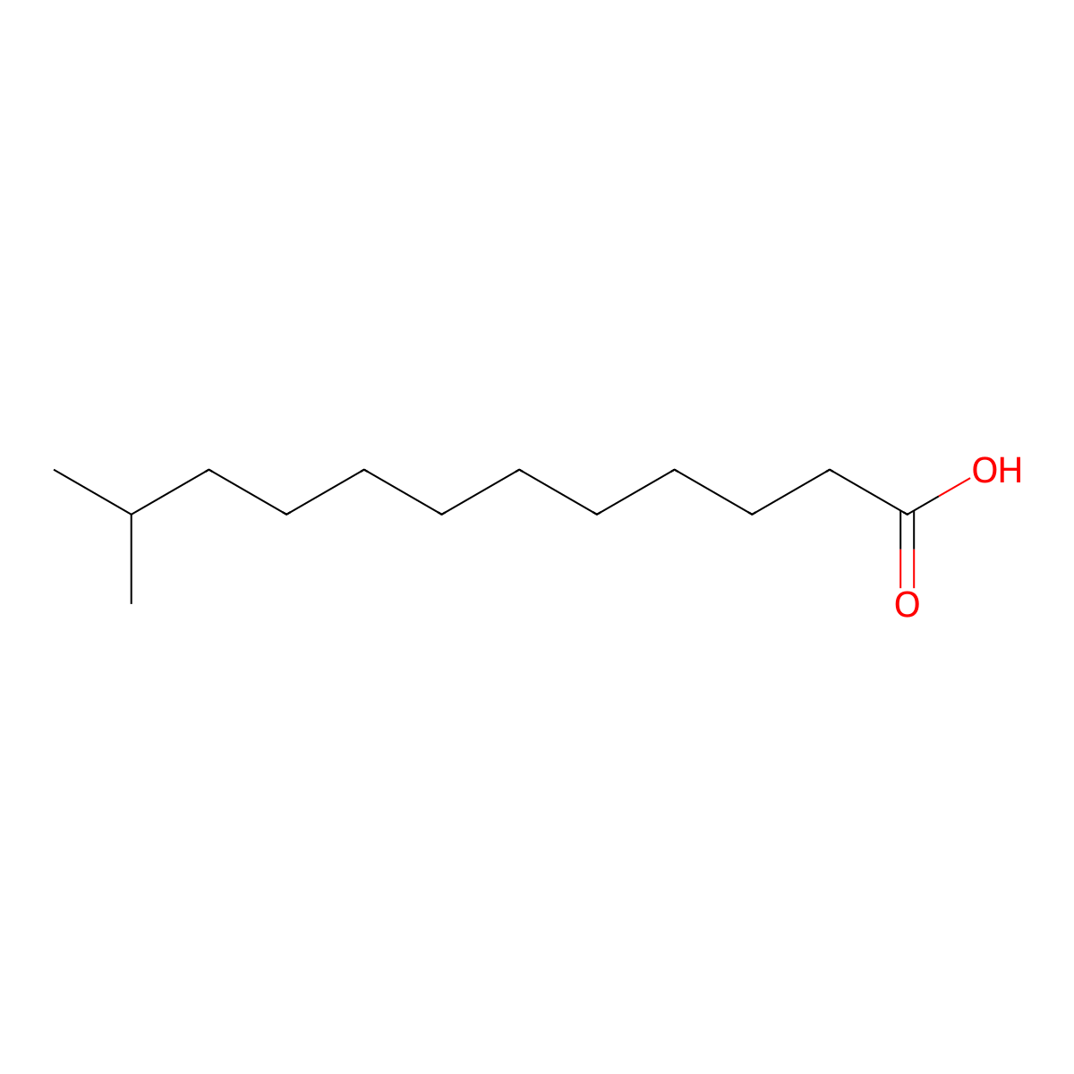 Isotridecanoic acid molecular structure, CAS 25448-24-2