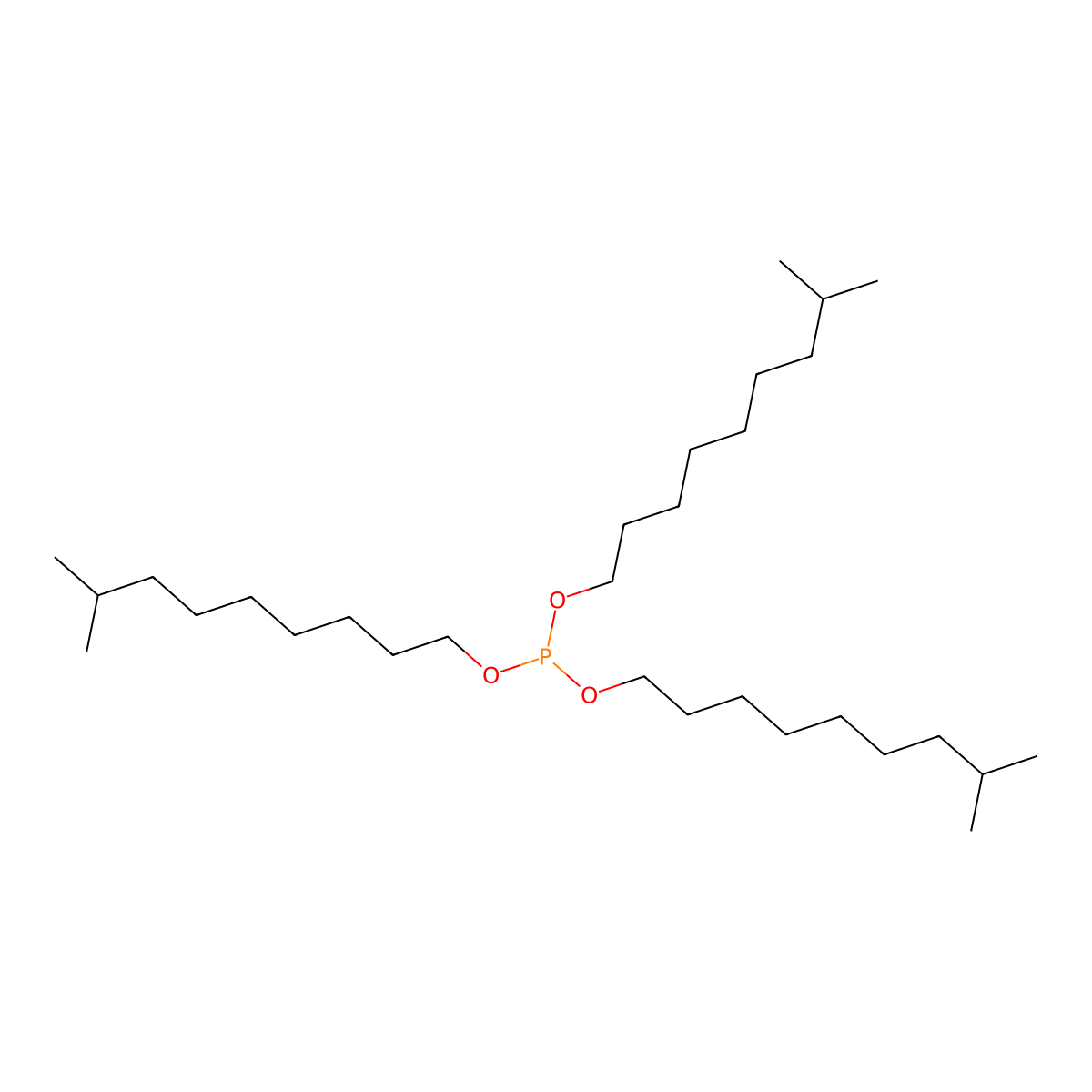 Triisodecyl phosphite molecular structure, CAS 25448-25-3