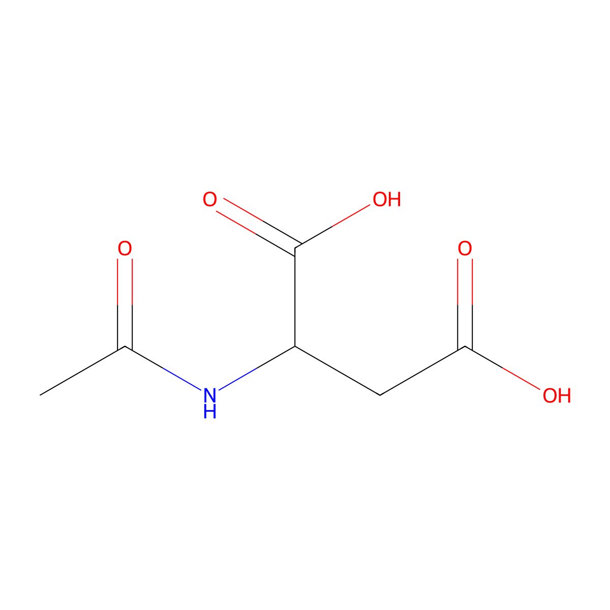 N-acetyl-DL-aspartic acid molecular structure, CAS 2545-40-6