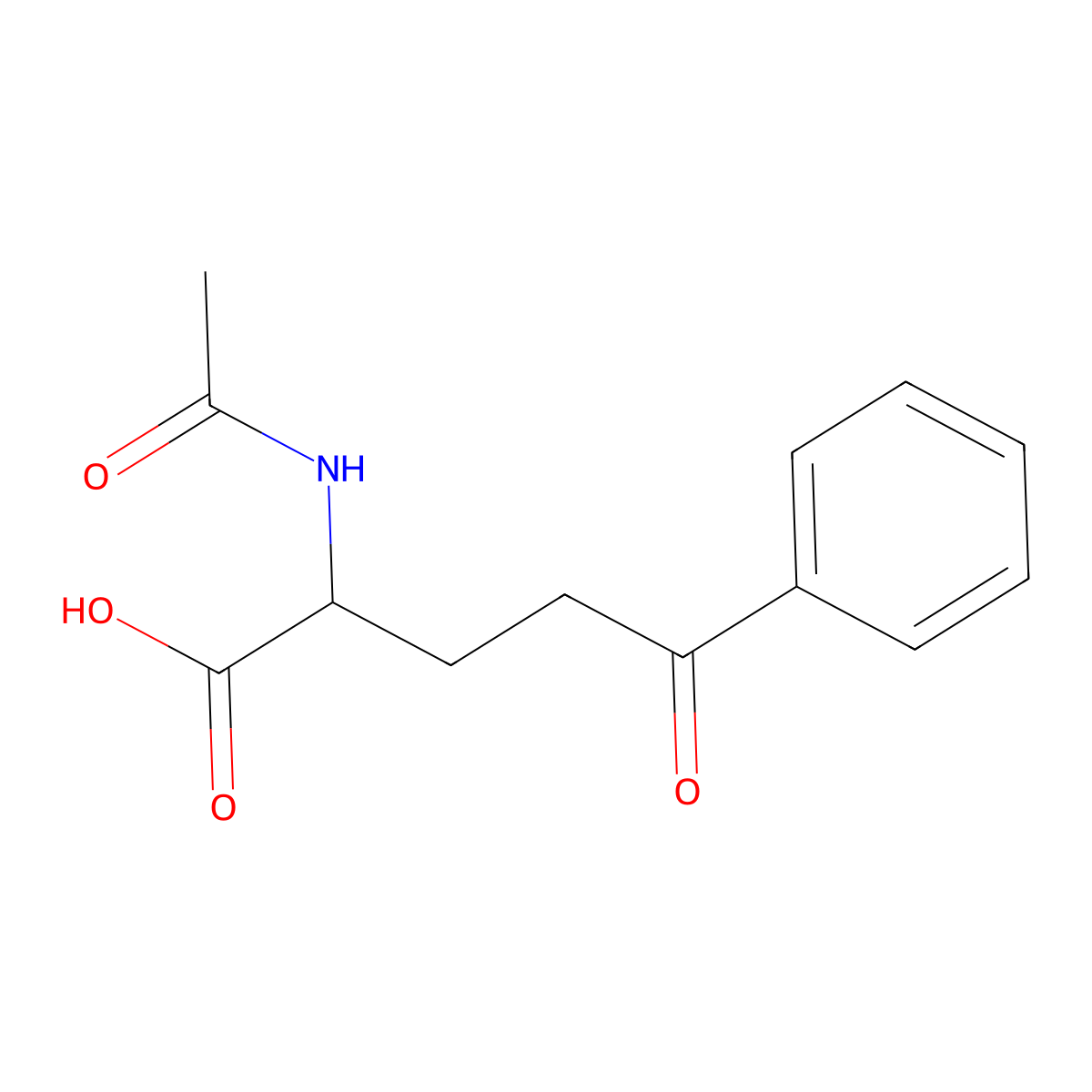 2-Acetamido-5-oxo-5-phenylpentanoic acid molecular structure, CAS 2545-56-4