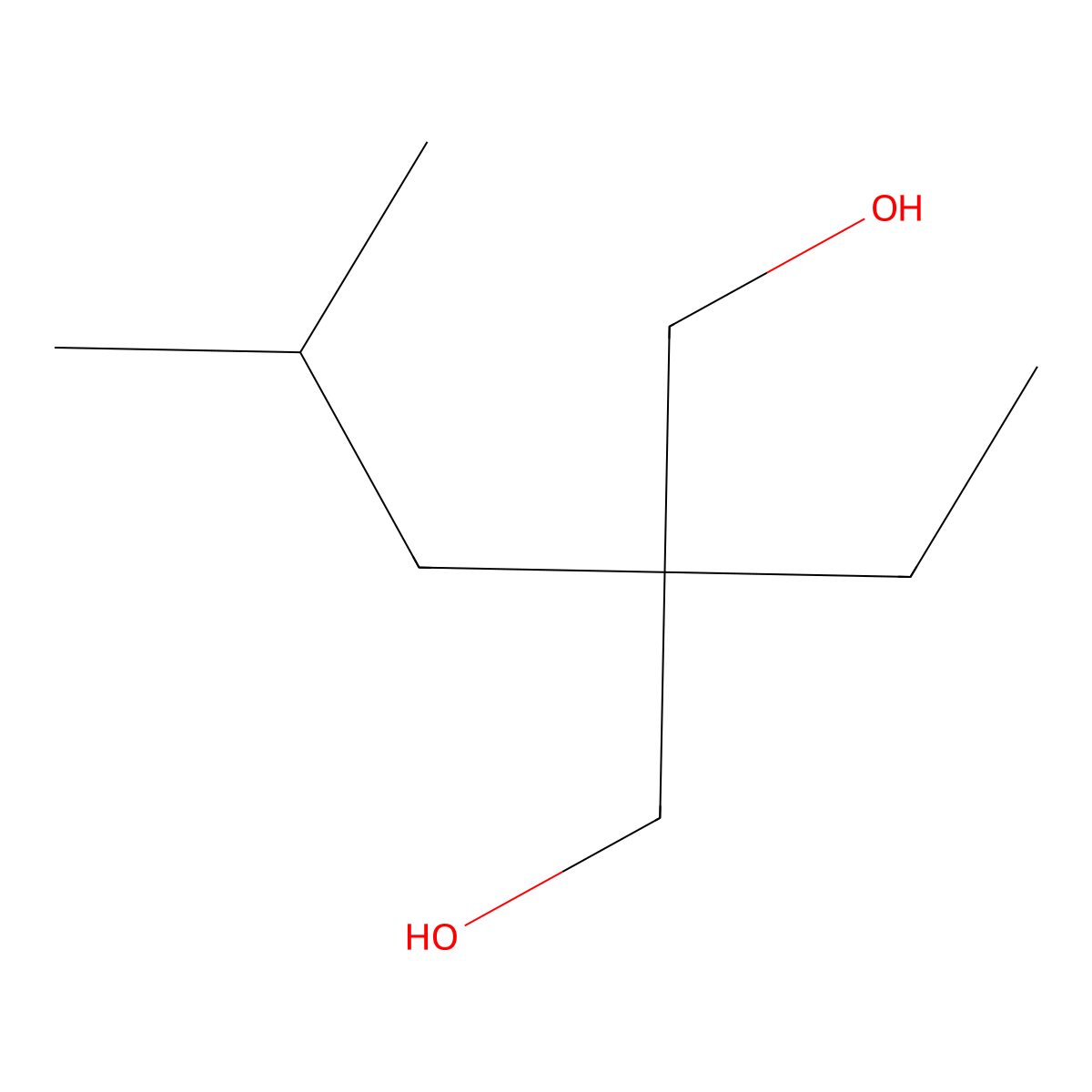 1,3-Propanediol, 2-ethyl-2-isobutyl- molecular structure, CAS 25450-92-4