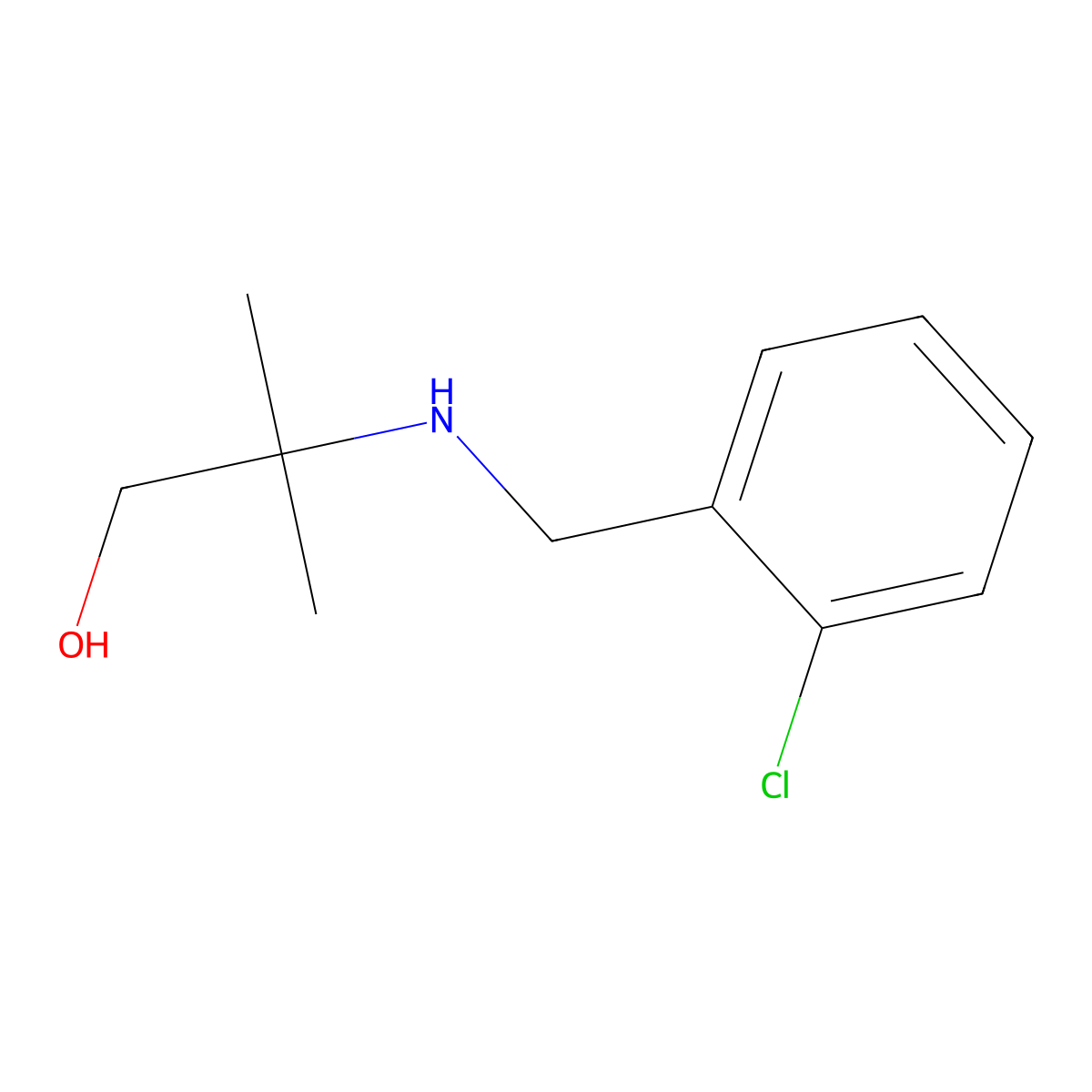 2-[(2-Chlorobenzyl)amino]-2-methyl-1-propanol molecular structure, CAS 25452-20-4