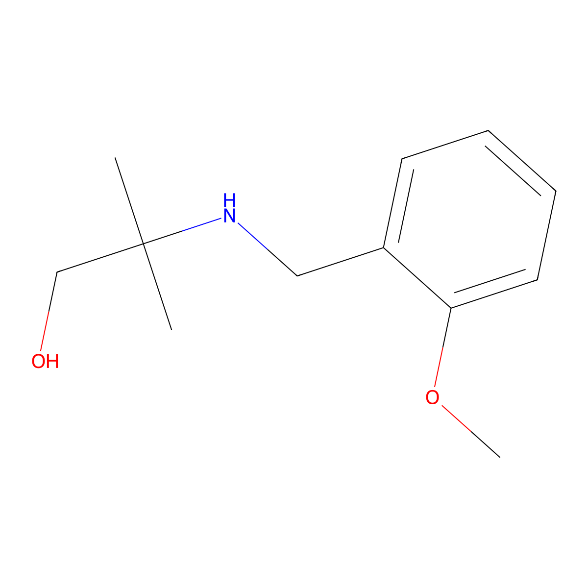 2-[(2-Methoxybenzyl)amino]-2-methylpropan-1-ol molecular structure, CAS 25452-27-1