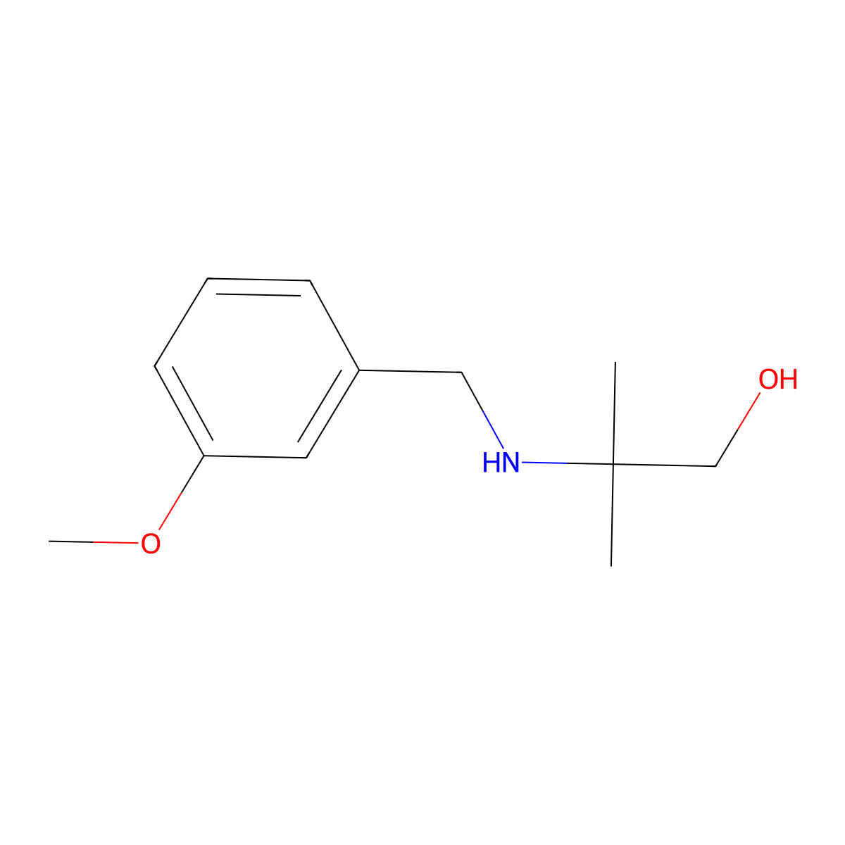 2-[(3-Methoxybenzyl)amino]-2-methylpropan-1-ol molecular structure, CAS 25452-28-2