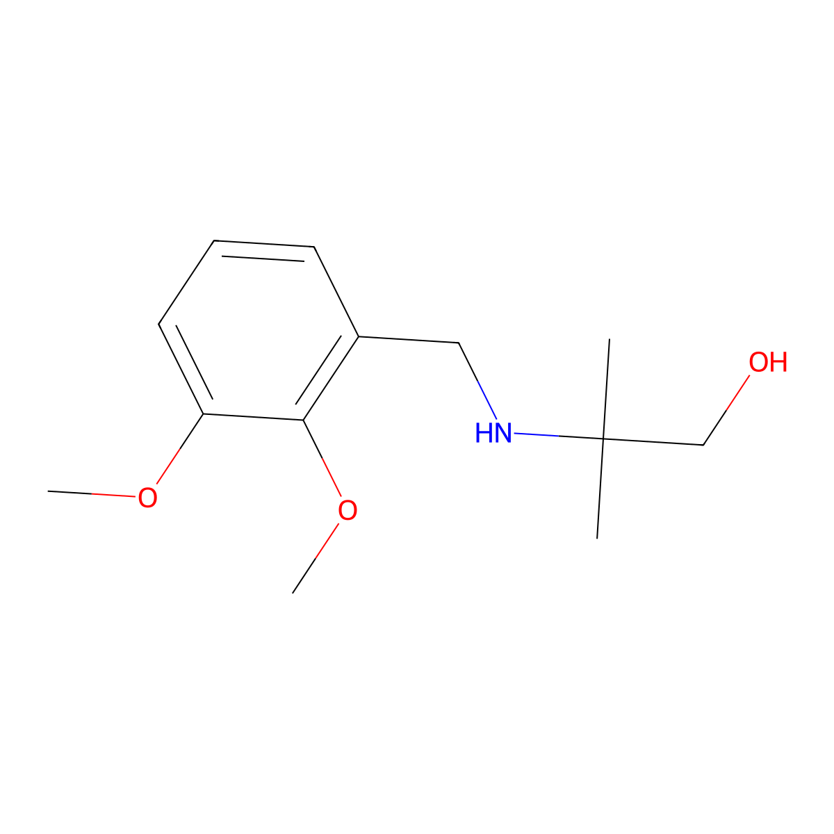 2-[(2,3-Dimethoxybenzyl)amino]-2-methylpropan-1-ol molecular structure, CAS 25452-30-6