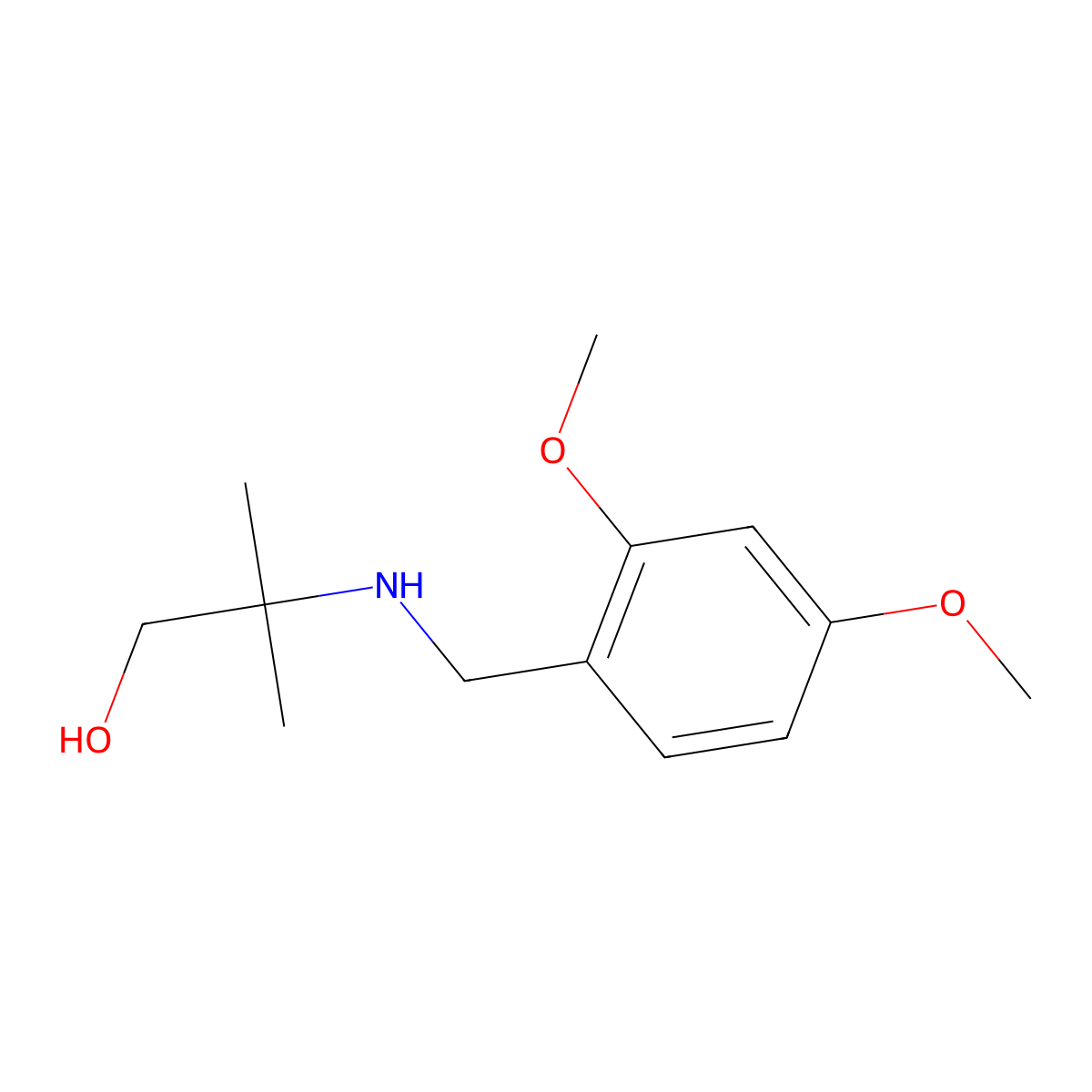 2-[(2,4-Dimethoxybenzyl)amino]-2-methylpropan-1-ol molecular structure, CAS 25452-32-8